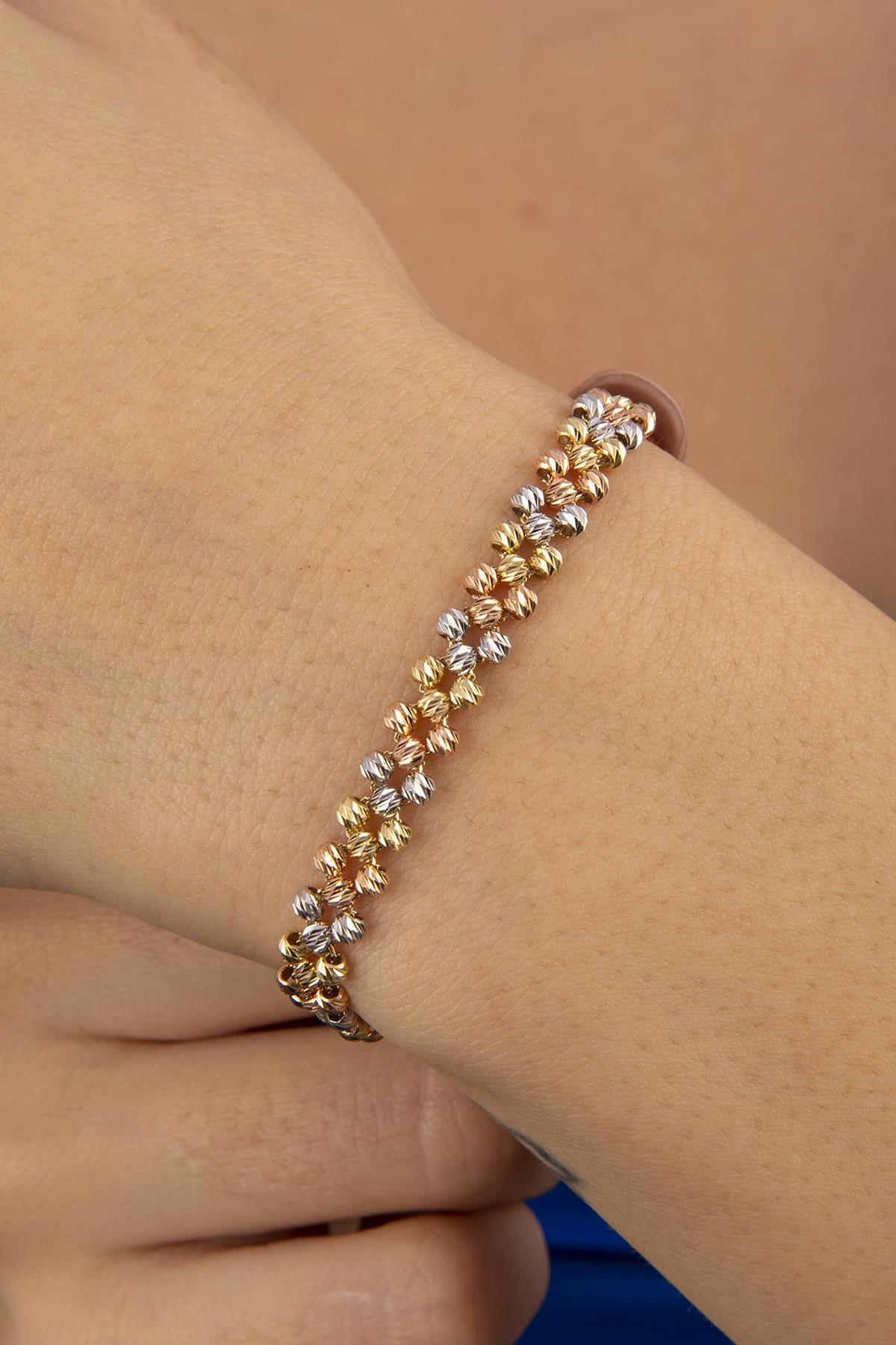 14K Solid Gold Woven Dorika Chain Bracelet