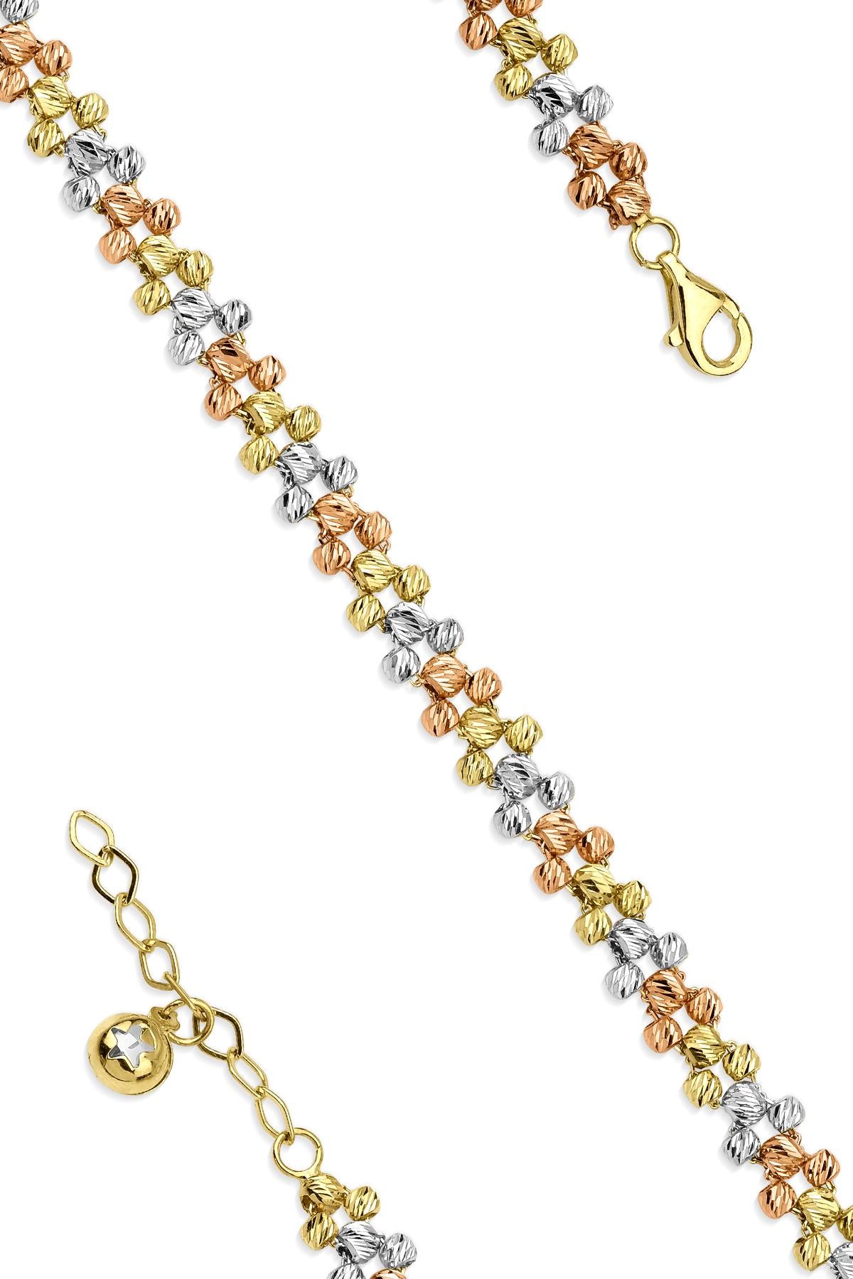 14K Solid Gold Woven Dorika Chain Bracelet