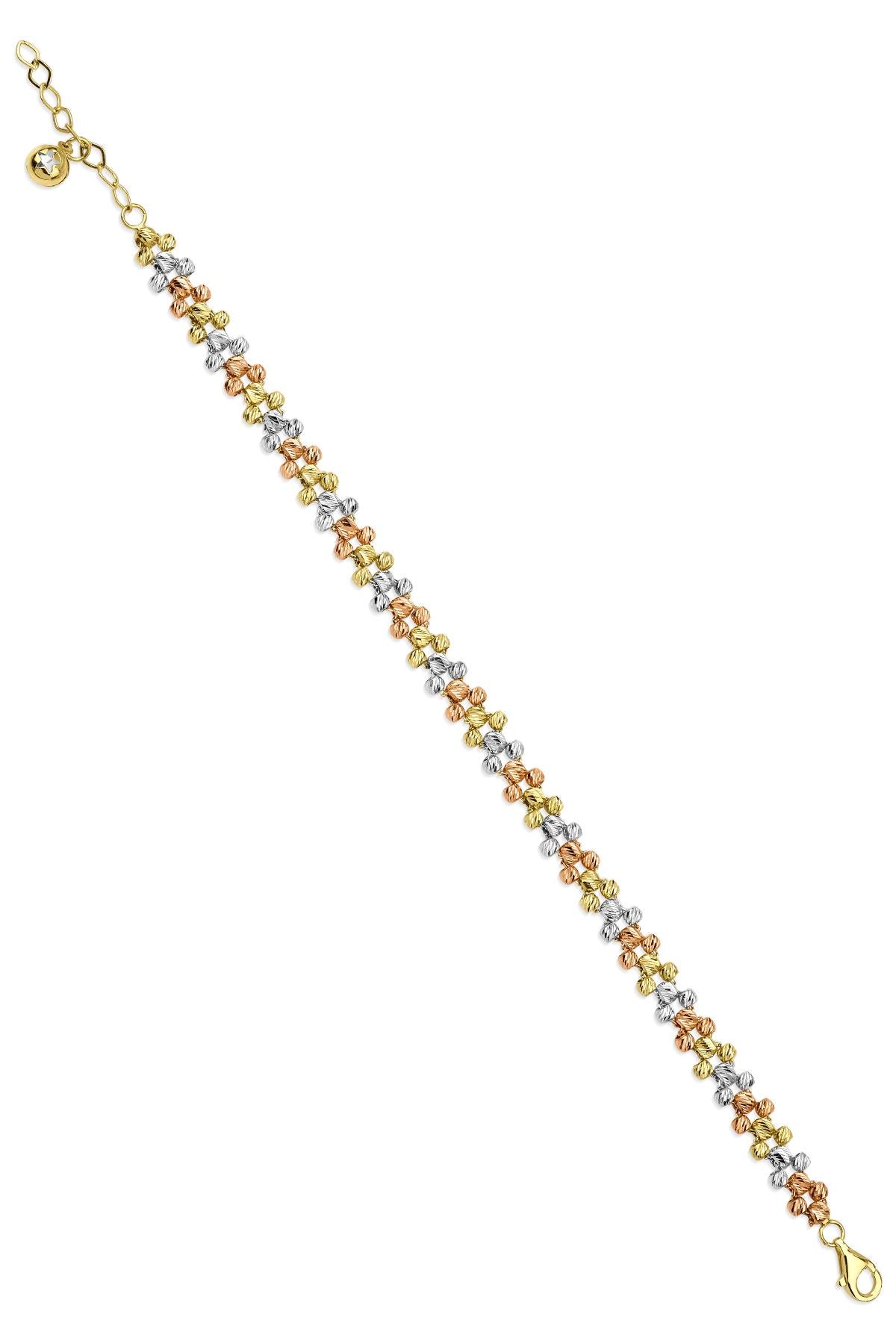14K Solid Gold Woven Dorika Chain Bracelet