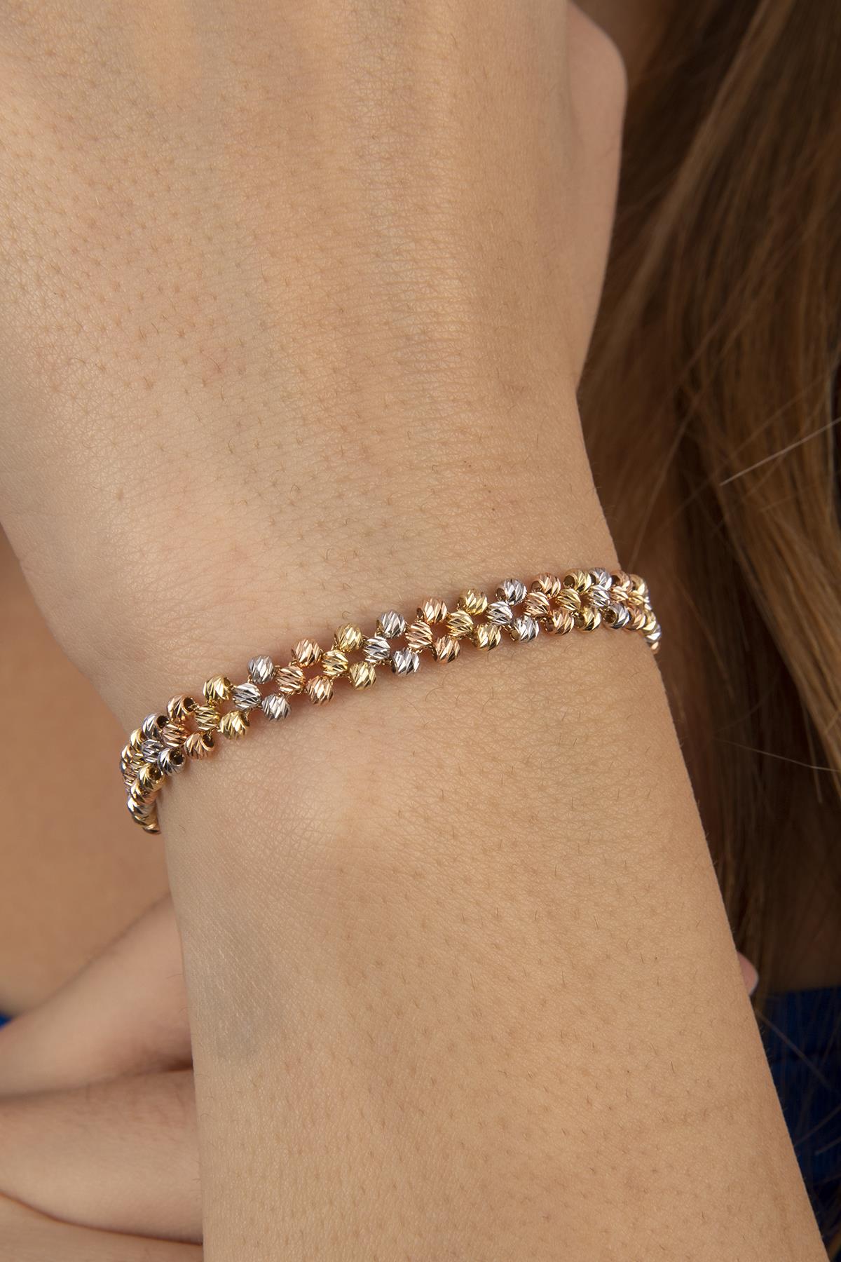14K Solid Gold Woven Dorika Chain Bracelet