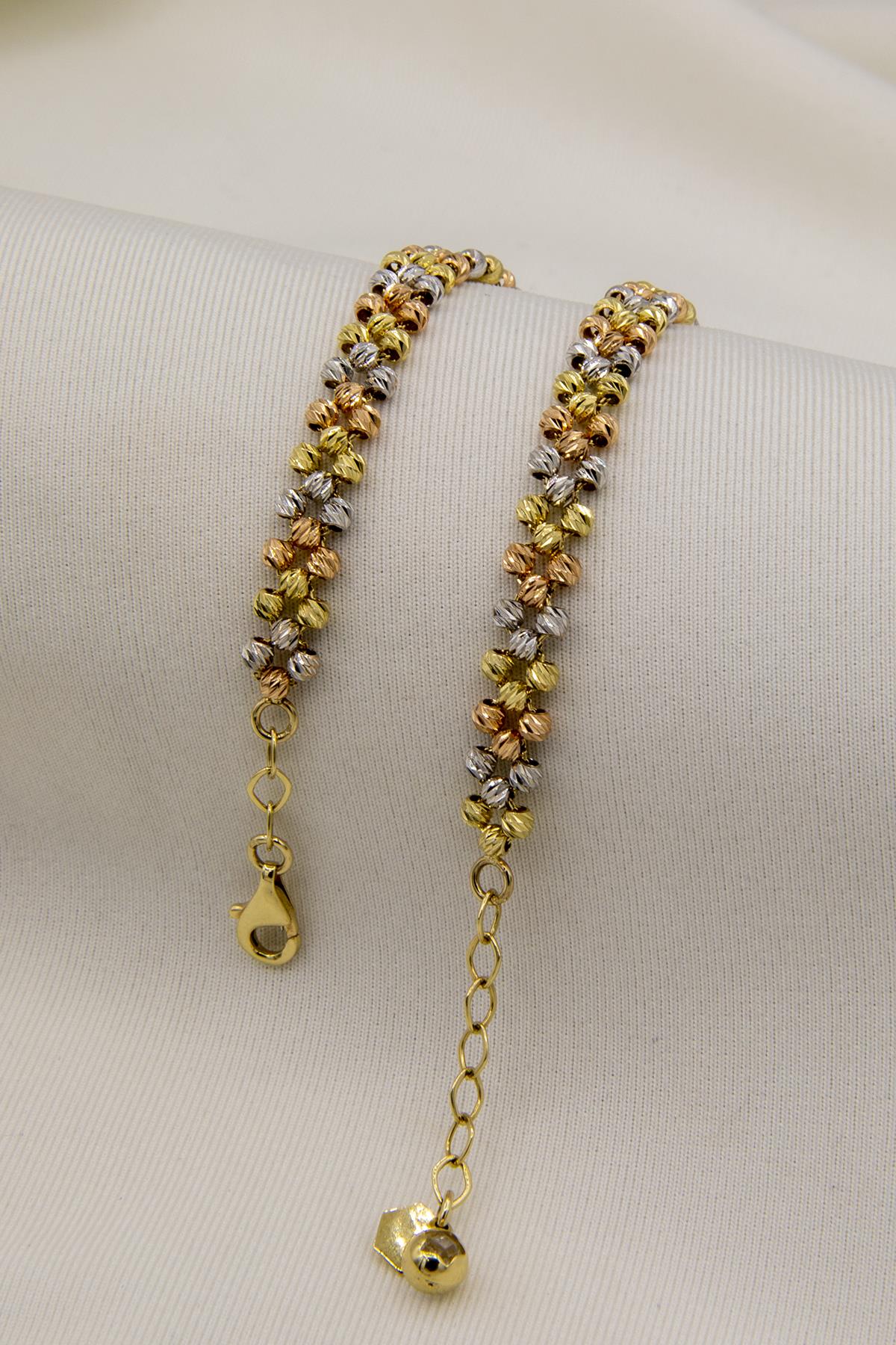 14K Solid Gold Woven Dorika Chain Bracelet