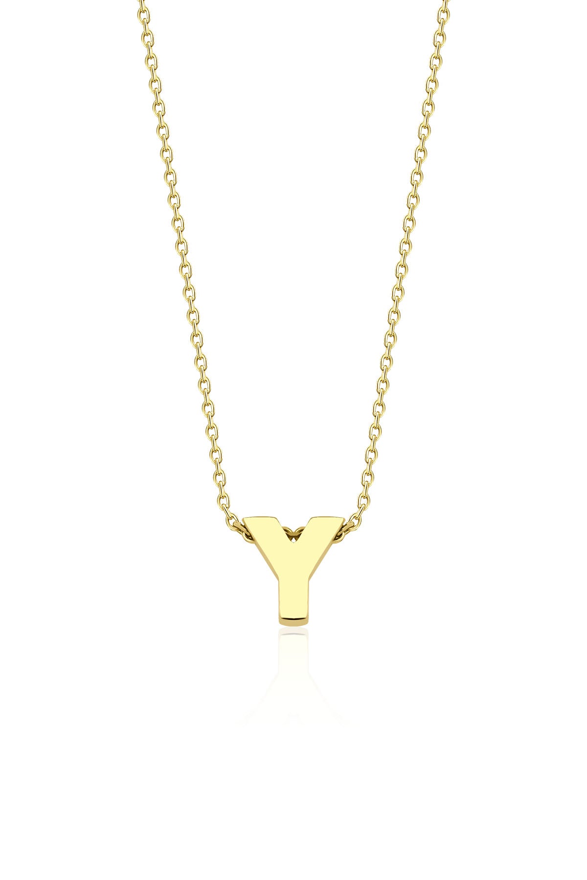 14K Gold Y Initial Necklace