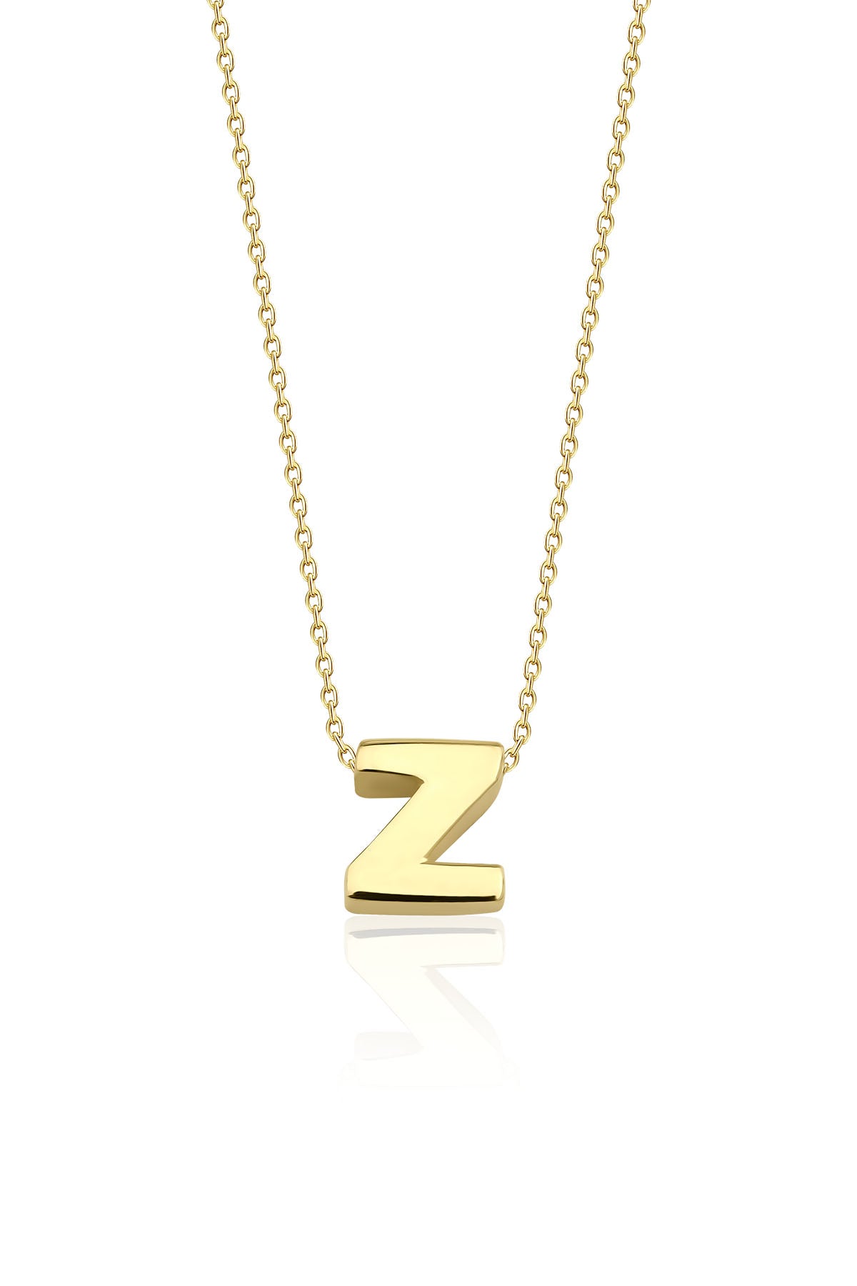 14K Gold Z Initial Necklace
