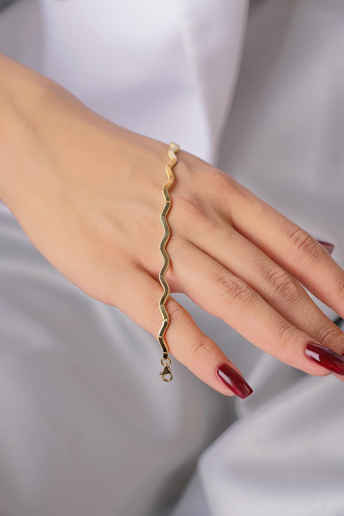 14K Gold Zigzag Ajda Bracelet