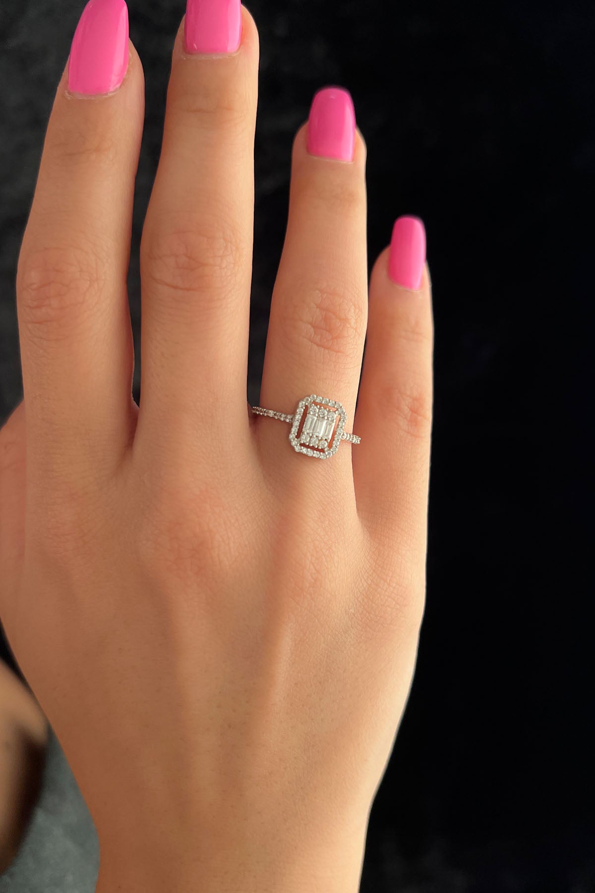 14K White Gold Baguette Ring