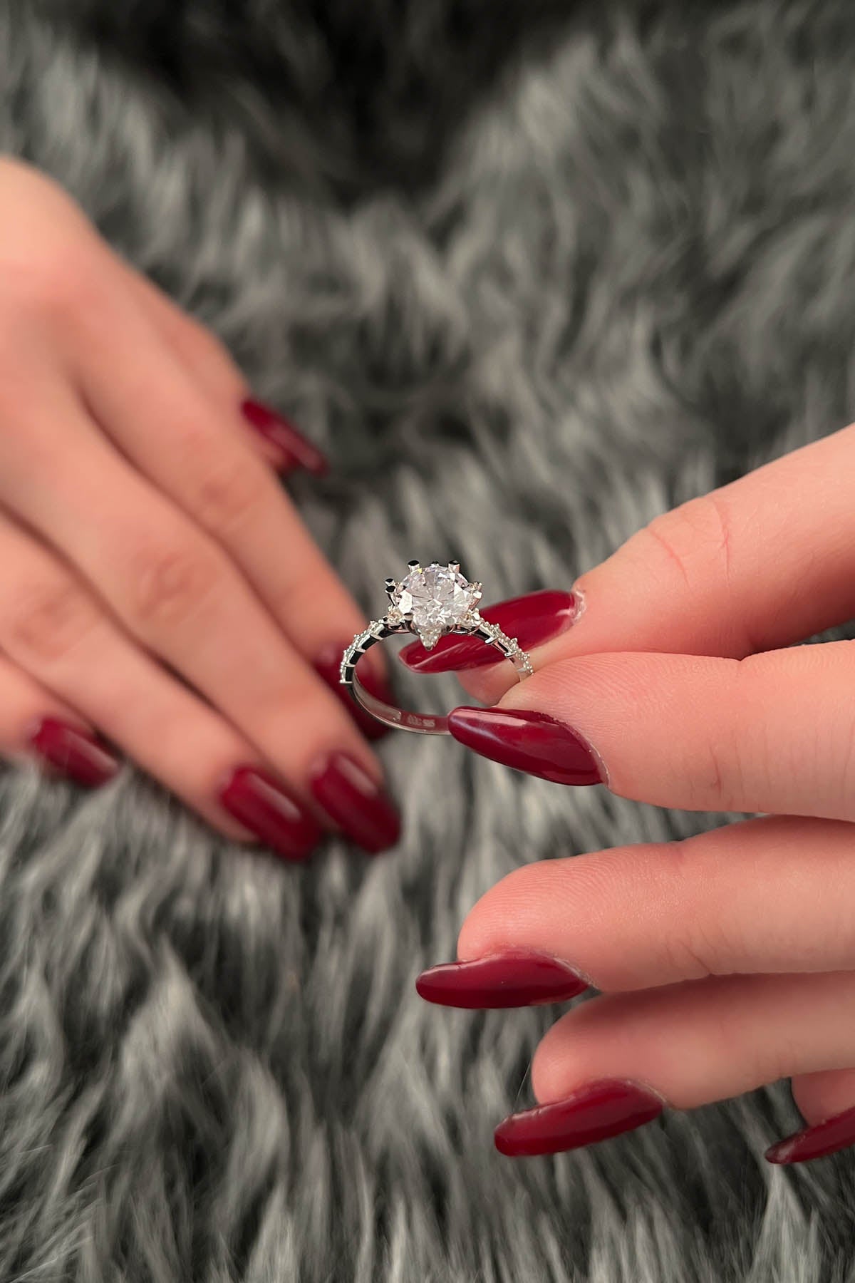 14K White Gold Lotus Rose Ring