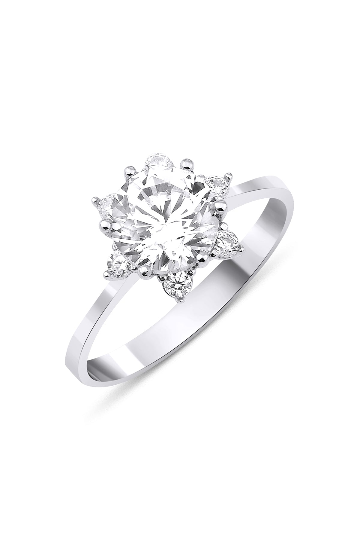 14K White Gold Lotus Rose Ring 2