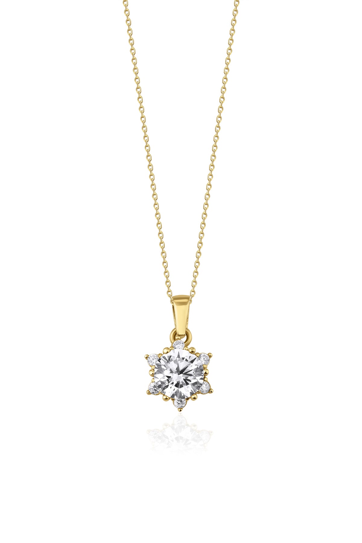 14K Yellow Gold Lotus Rose Necklace