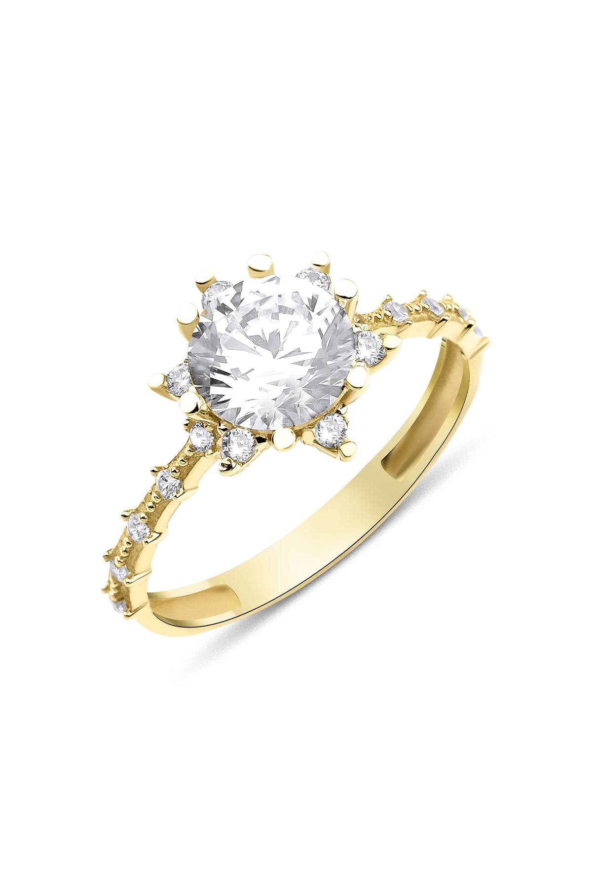 14K Yellow Gold Lotus Rose Ring