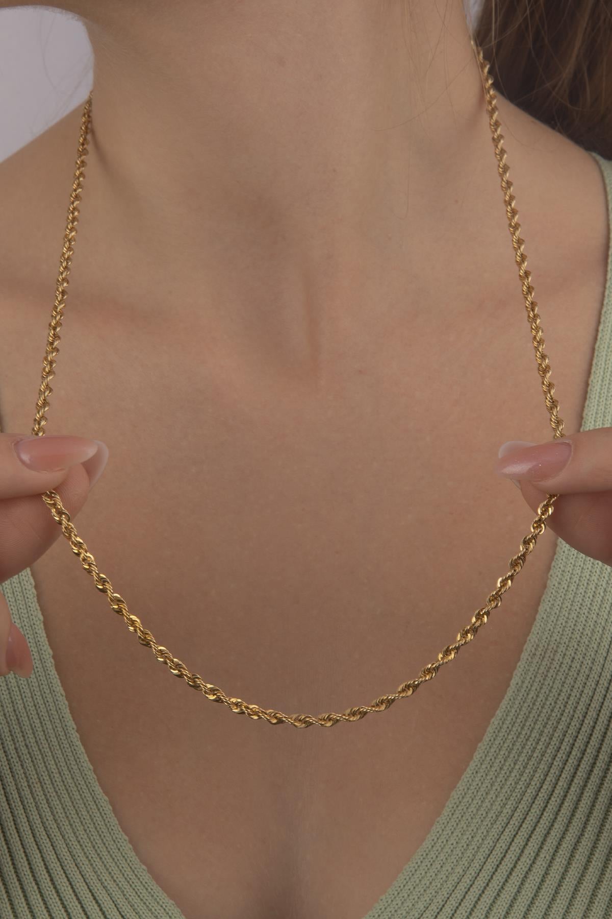 14K Gold Rope Chain 0.129 inch
