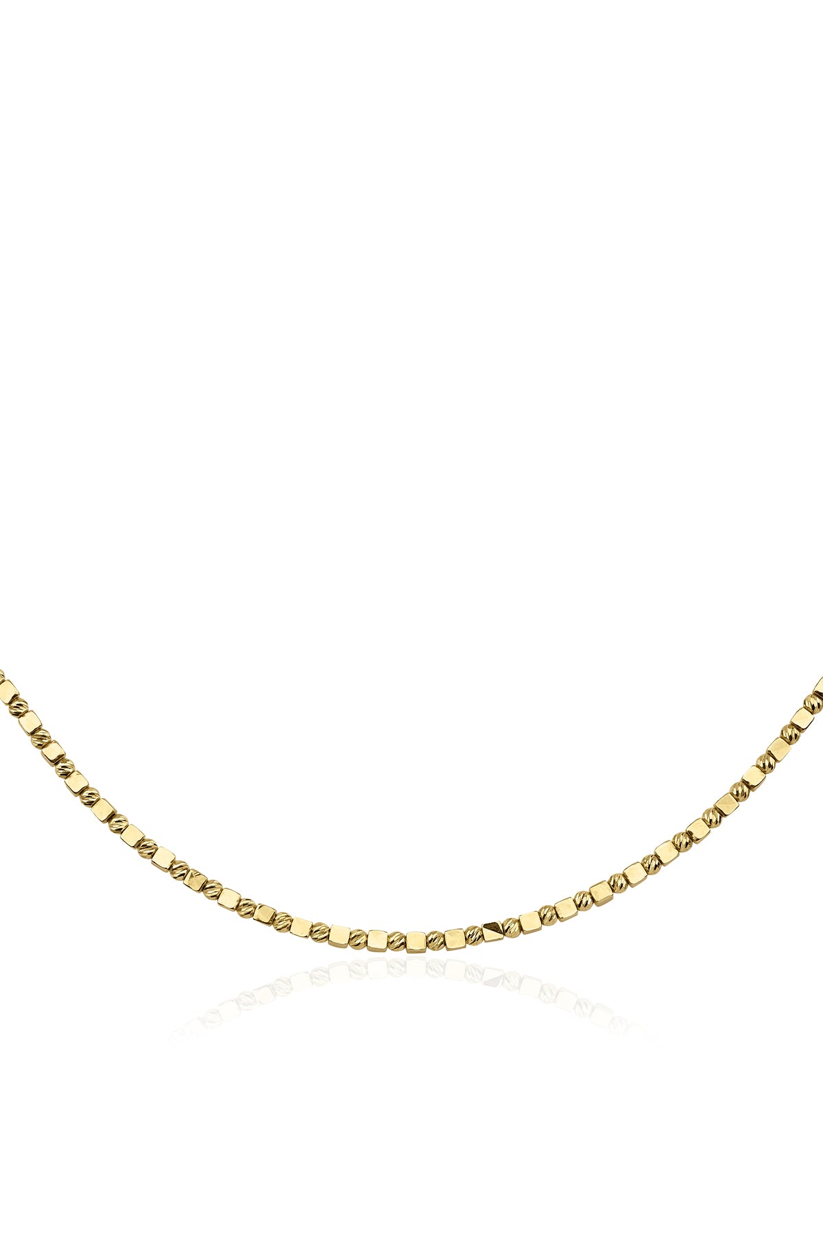 14K Gold Dorica Ball & Cube Bead Chain