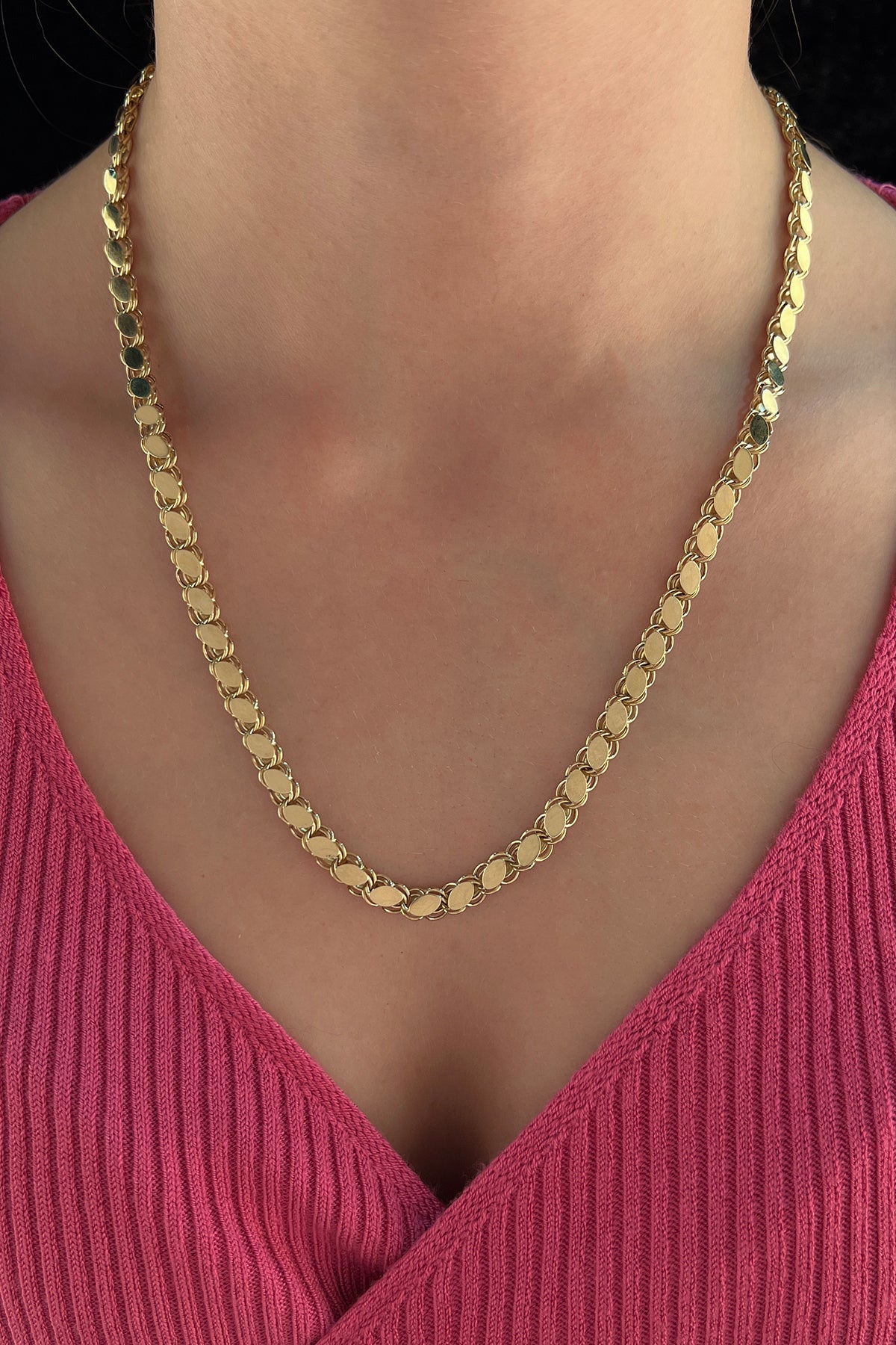 14K Gold Sequin Chain 0.236 inch