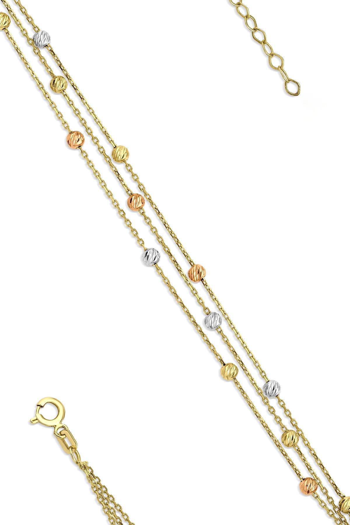 14K Gold Triple Row Dorica Bracelet