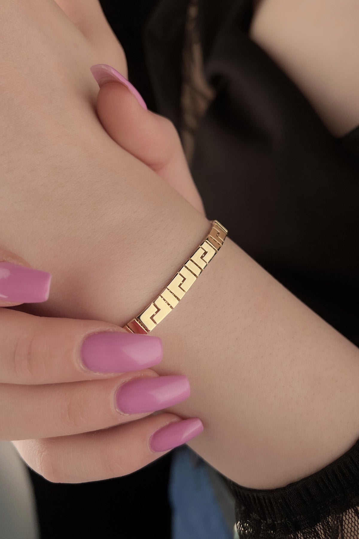 14K Gold Greek Key Bracelet