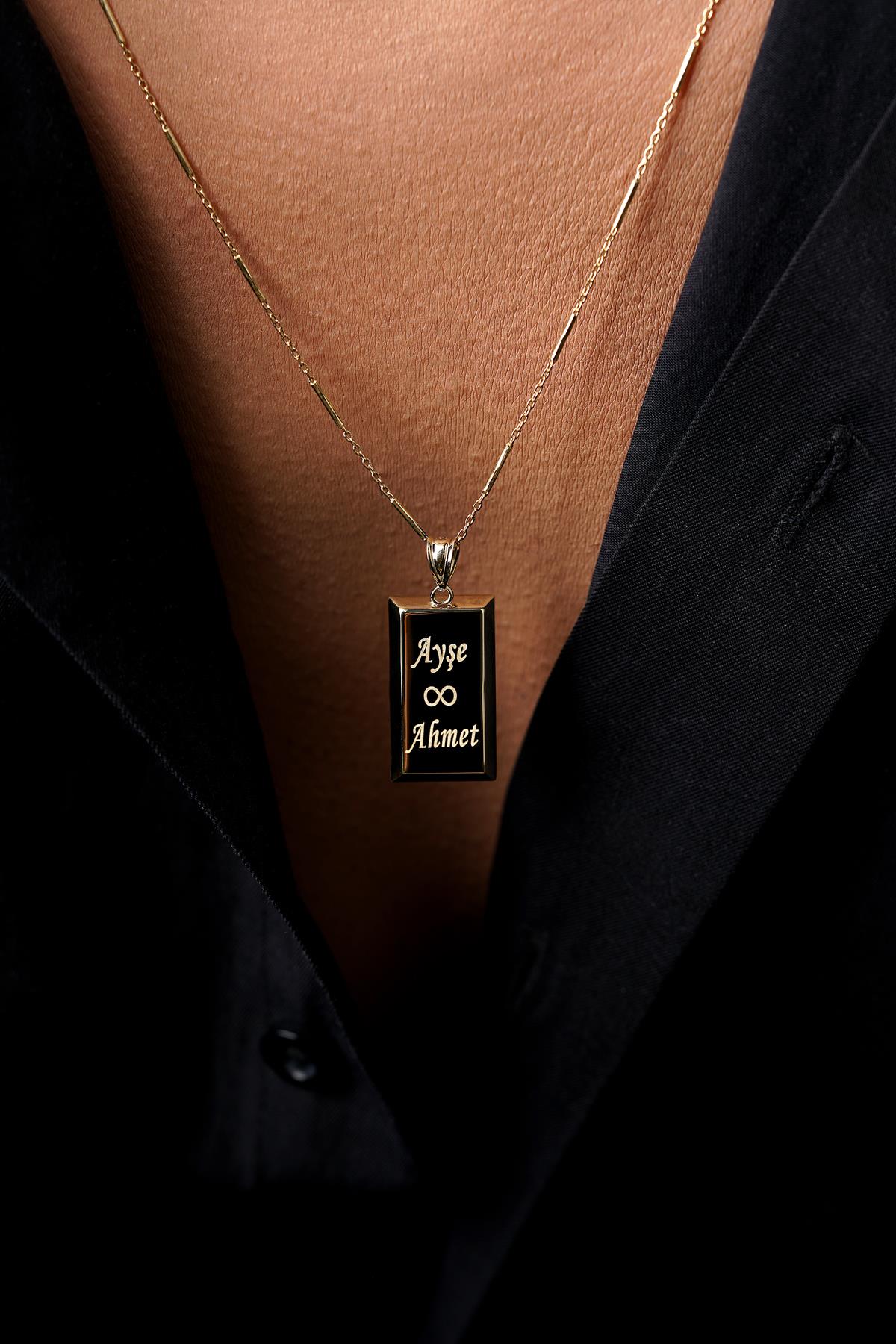 Men's 14K Gold Bar Link Chain with Ingot