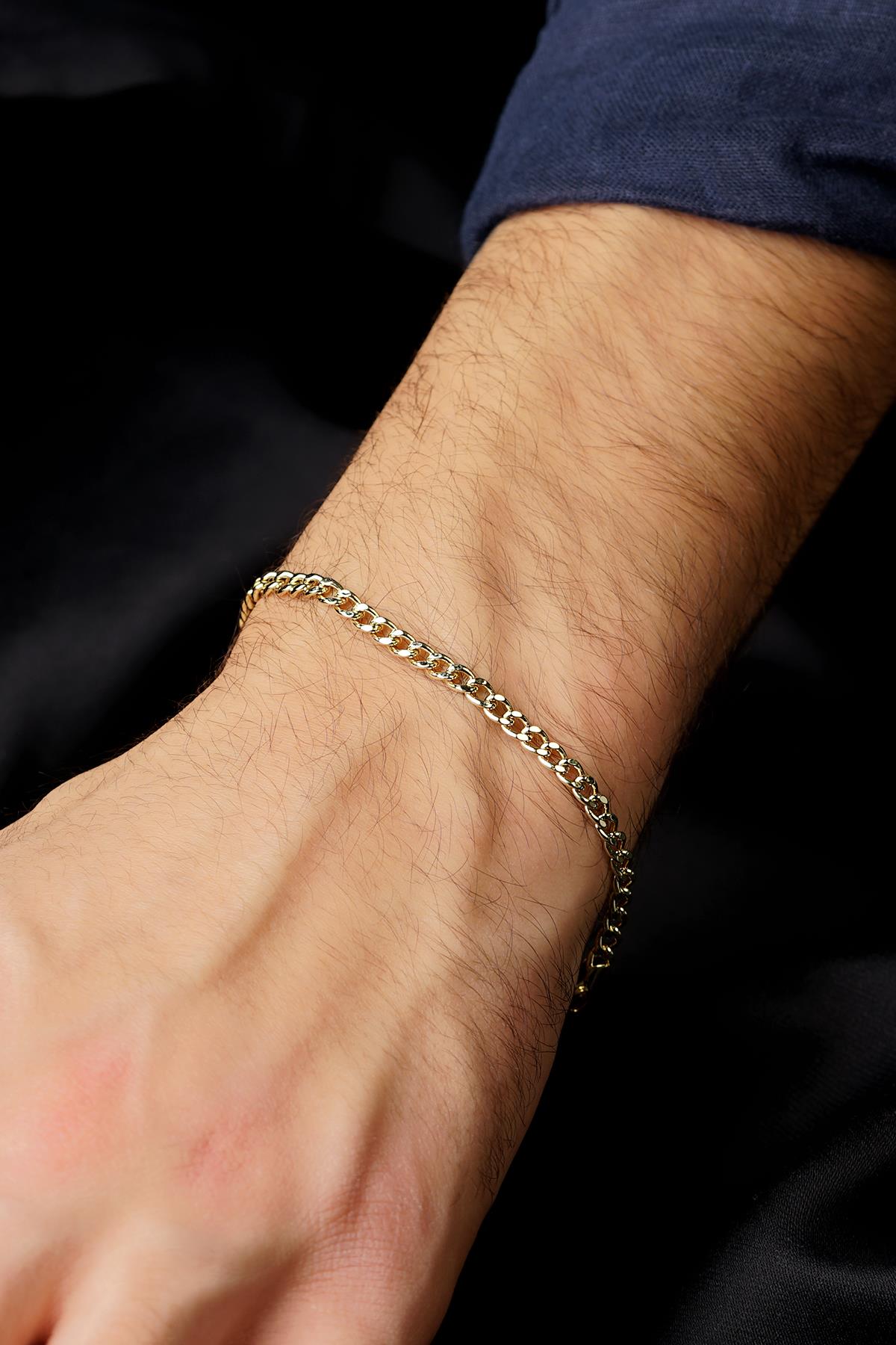 Men's 14K Gold Curb Link Bracelet