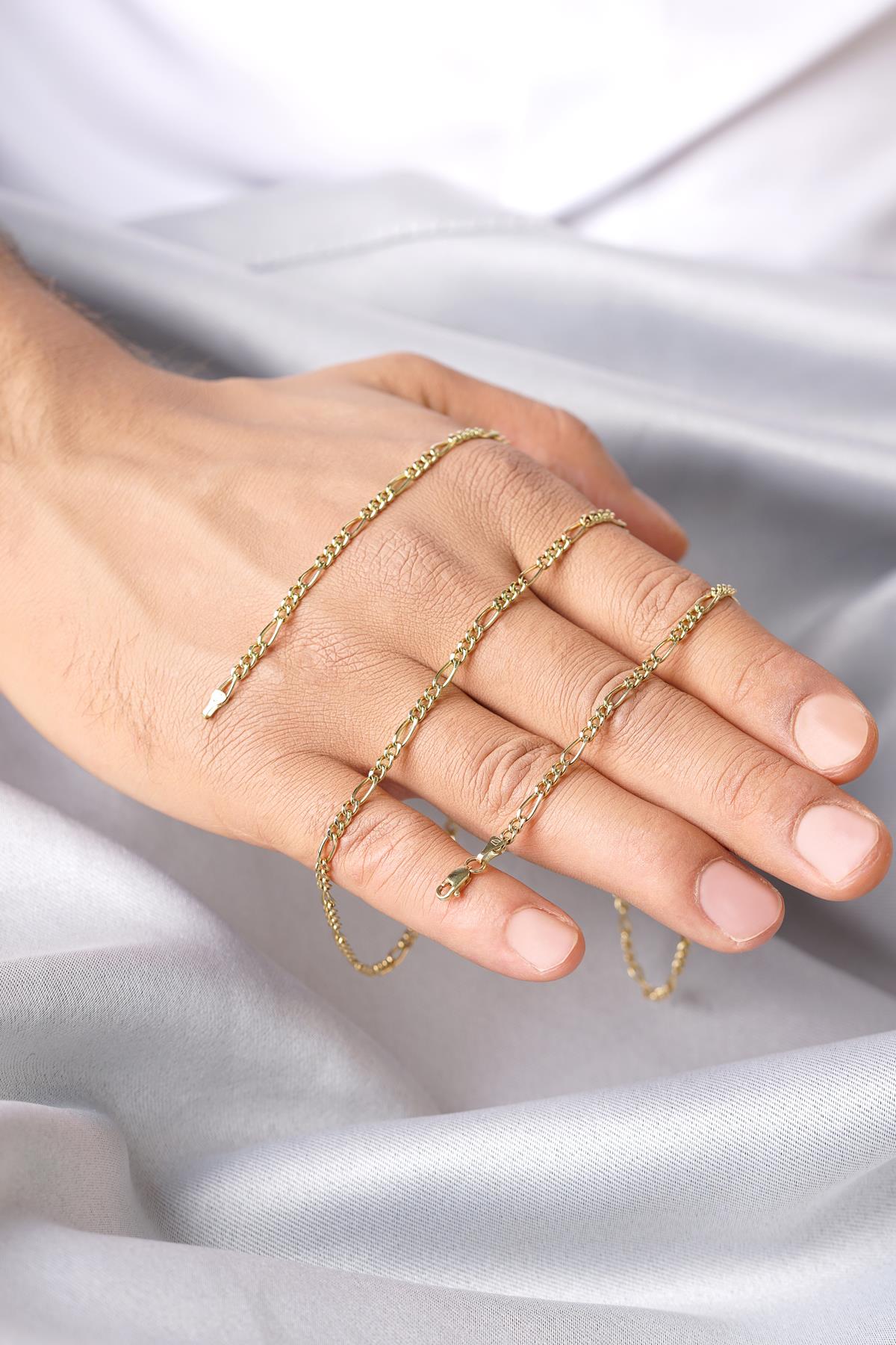 Men's 14K Gold Figaro Link Necklace