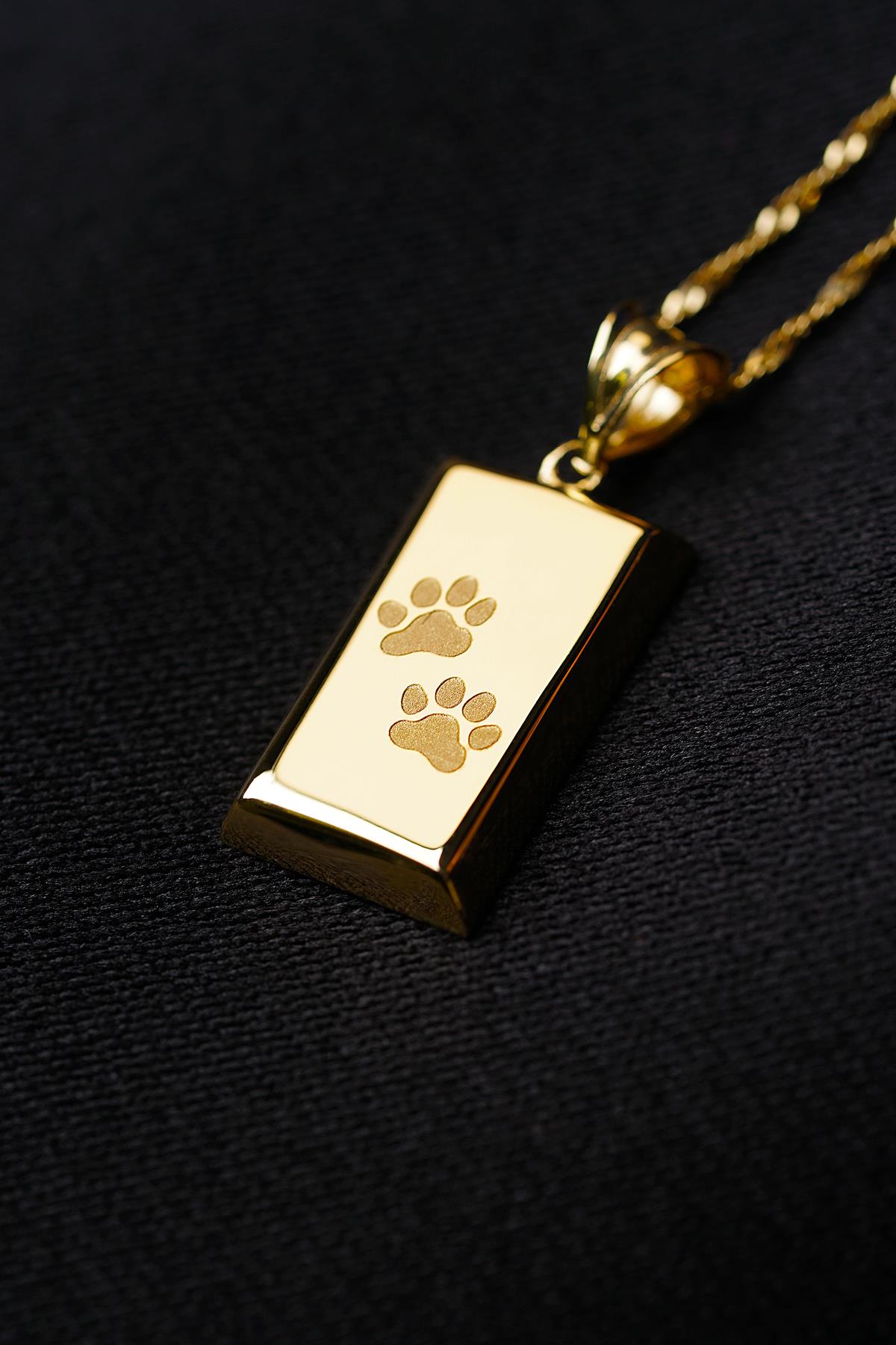 Men's 14K Solid Gold Ingot on Singapore Chain