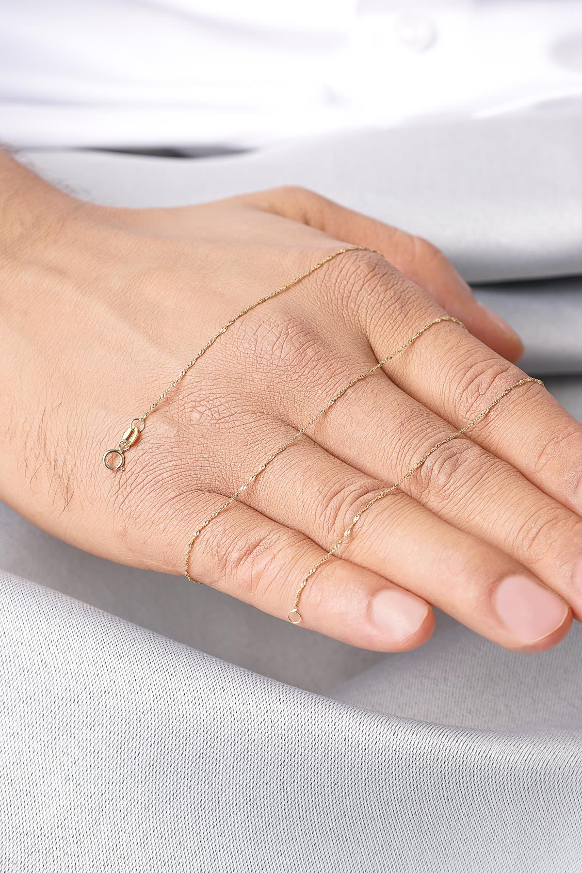 Men's 14K Gold Singapore Link Chain