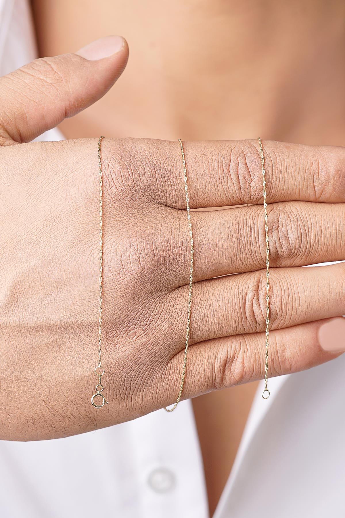 Men's 14K Gold Singapore Link Chain
