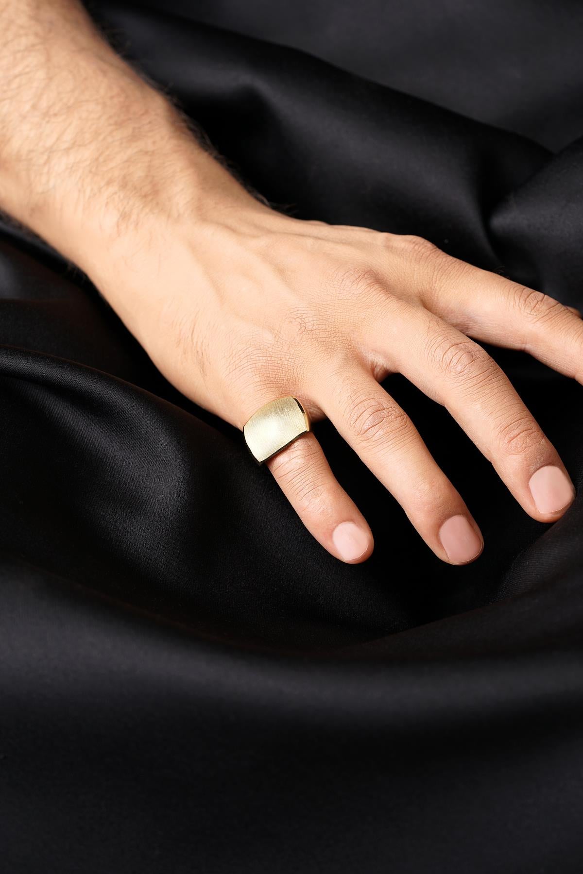 Men's 14K Solid Gold Vita Signet Band