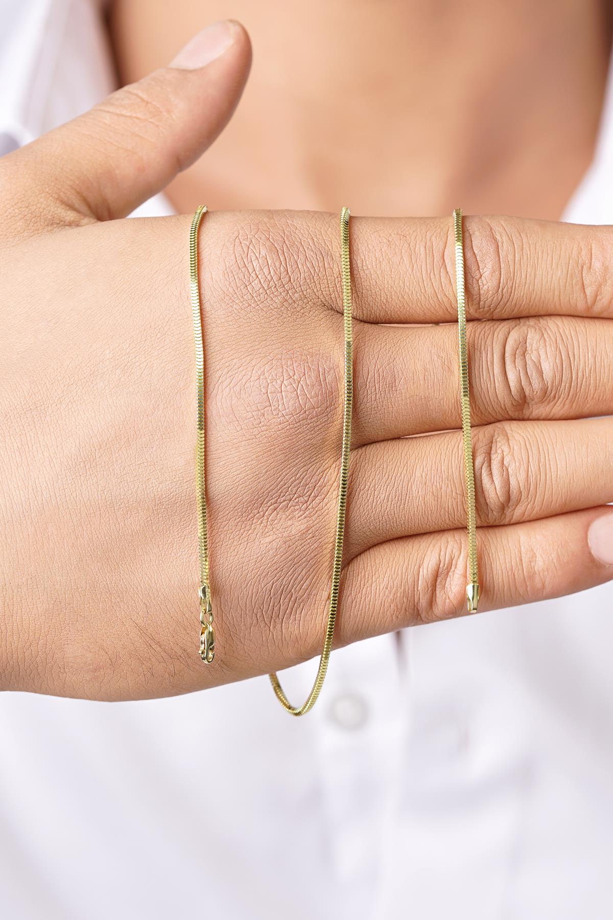 Men's 14K Solid Gold Box Chain Necklace