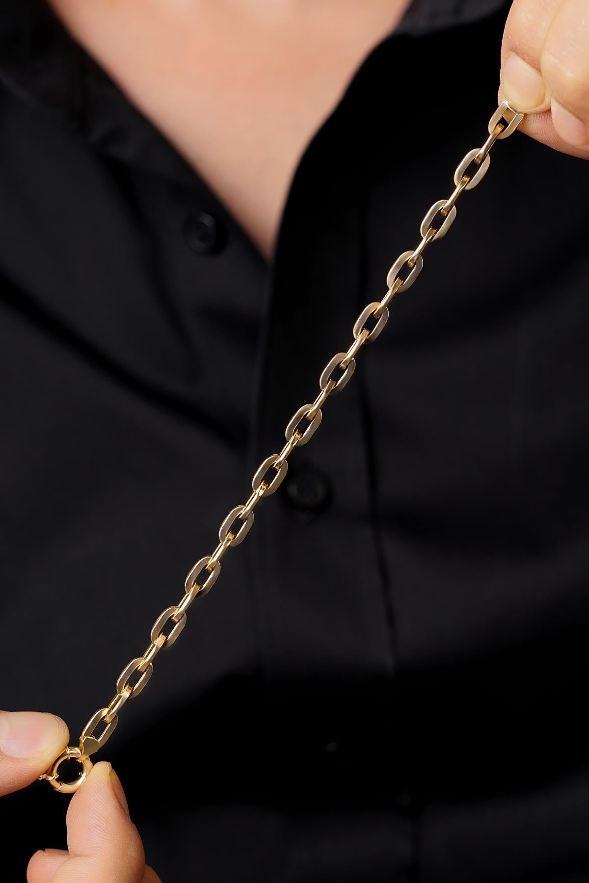 Men's 14K Solid Gold Crab Link Chain