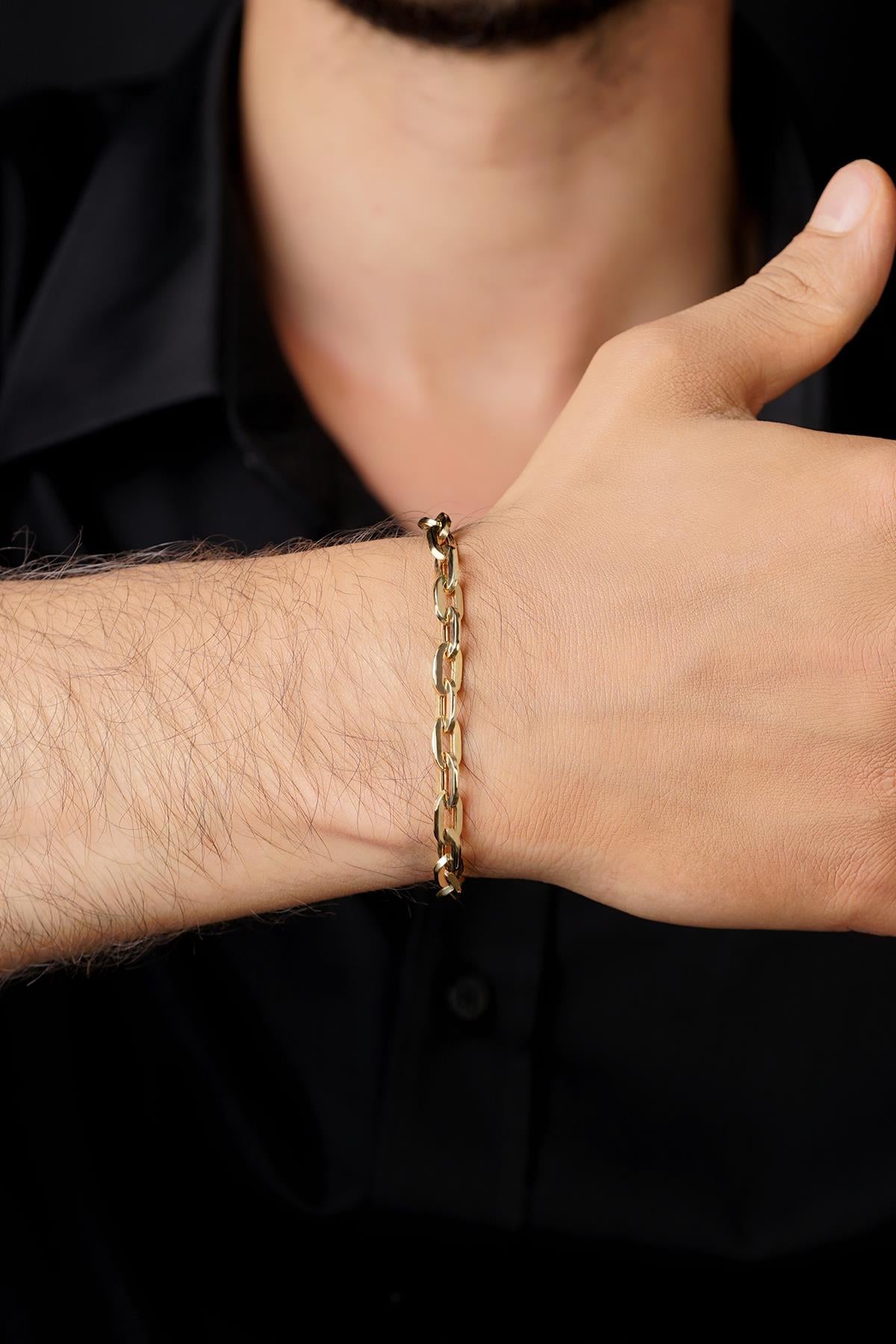 Men's 14K Solid Gold Crab Link Chain