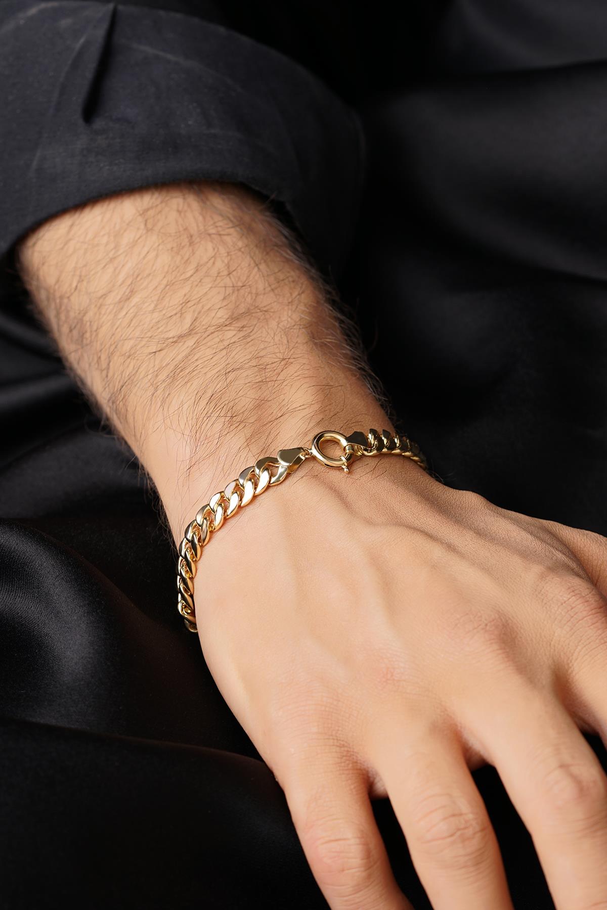 Men's 14K Solid Gold Curb Link Bracelet