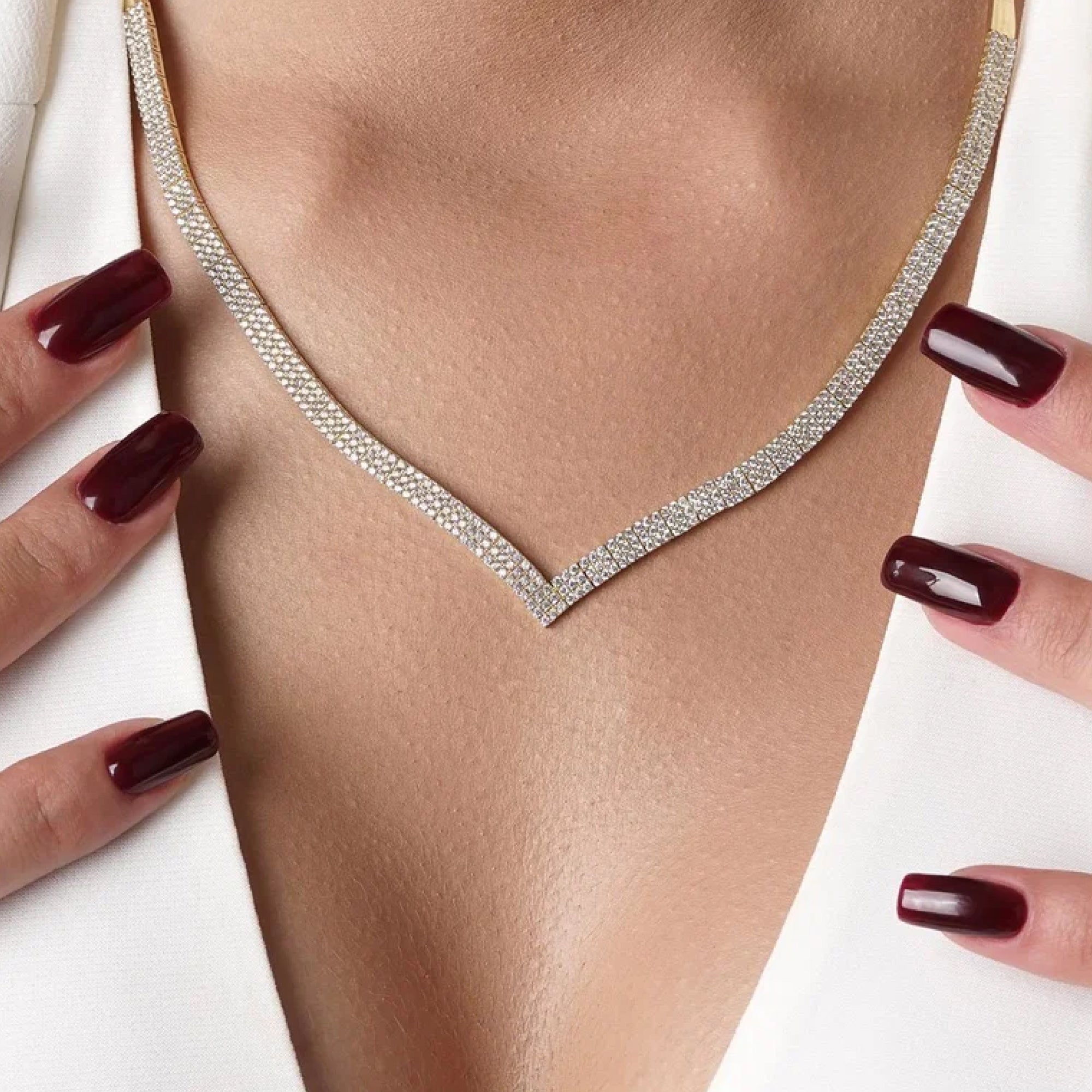 Tennis Necklace Guide Length Setting Style