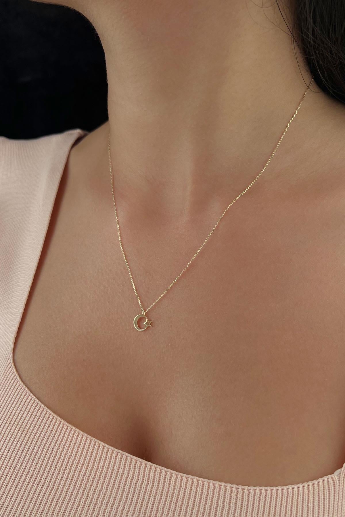 Gold Moon and Star Necklaces