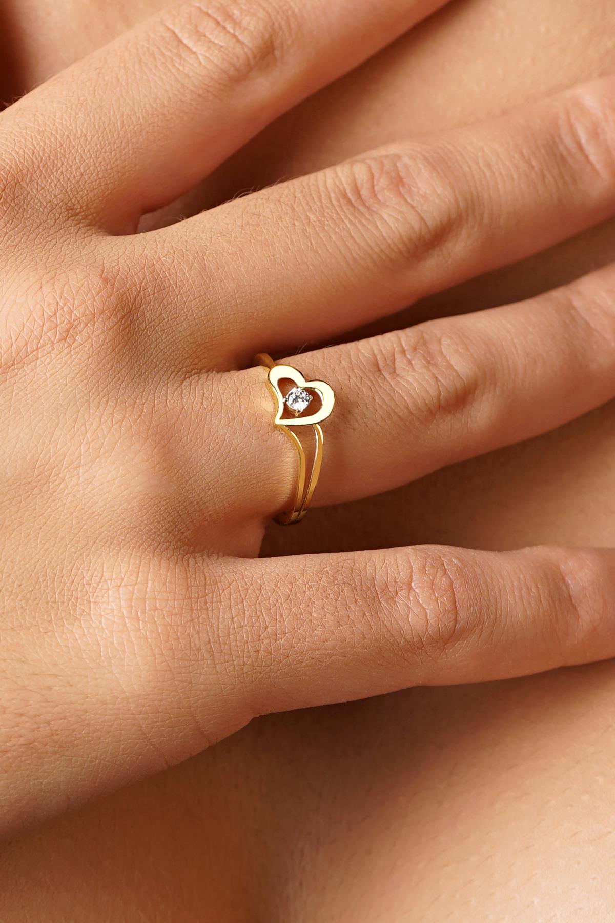 14 K Gold Love Drop Ring