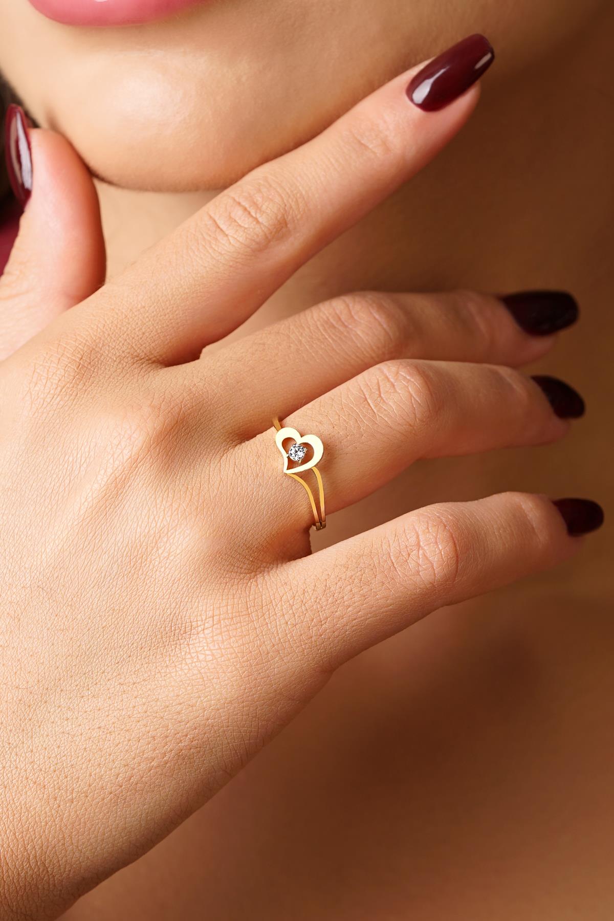 14 K Gold Love Drop Ring