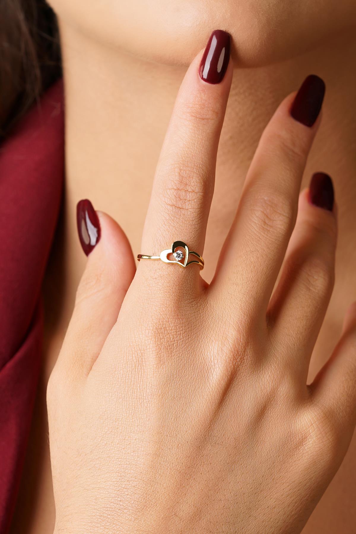 14 K Gold Love Drop Ring