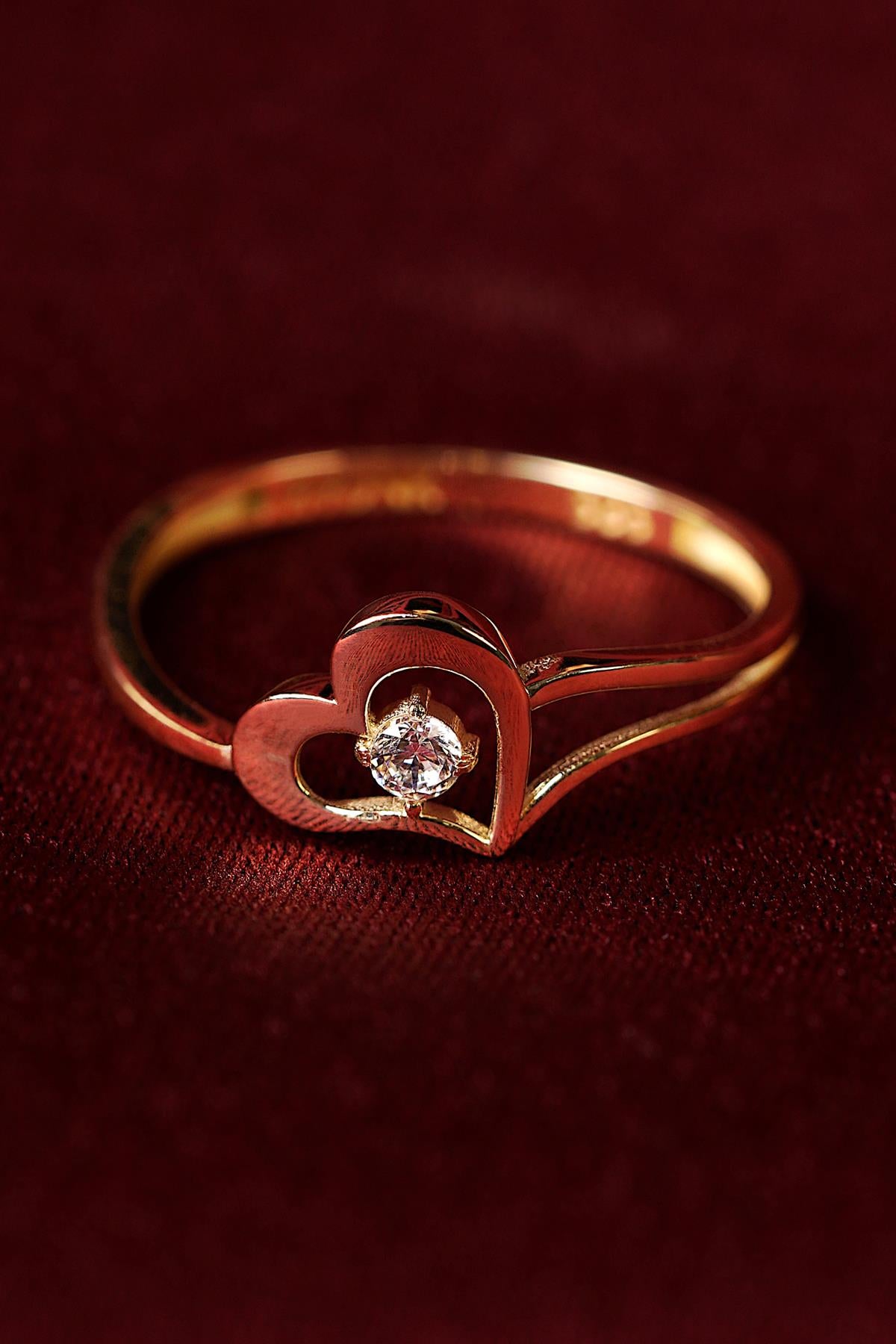14 K Gold Love Drop Ring