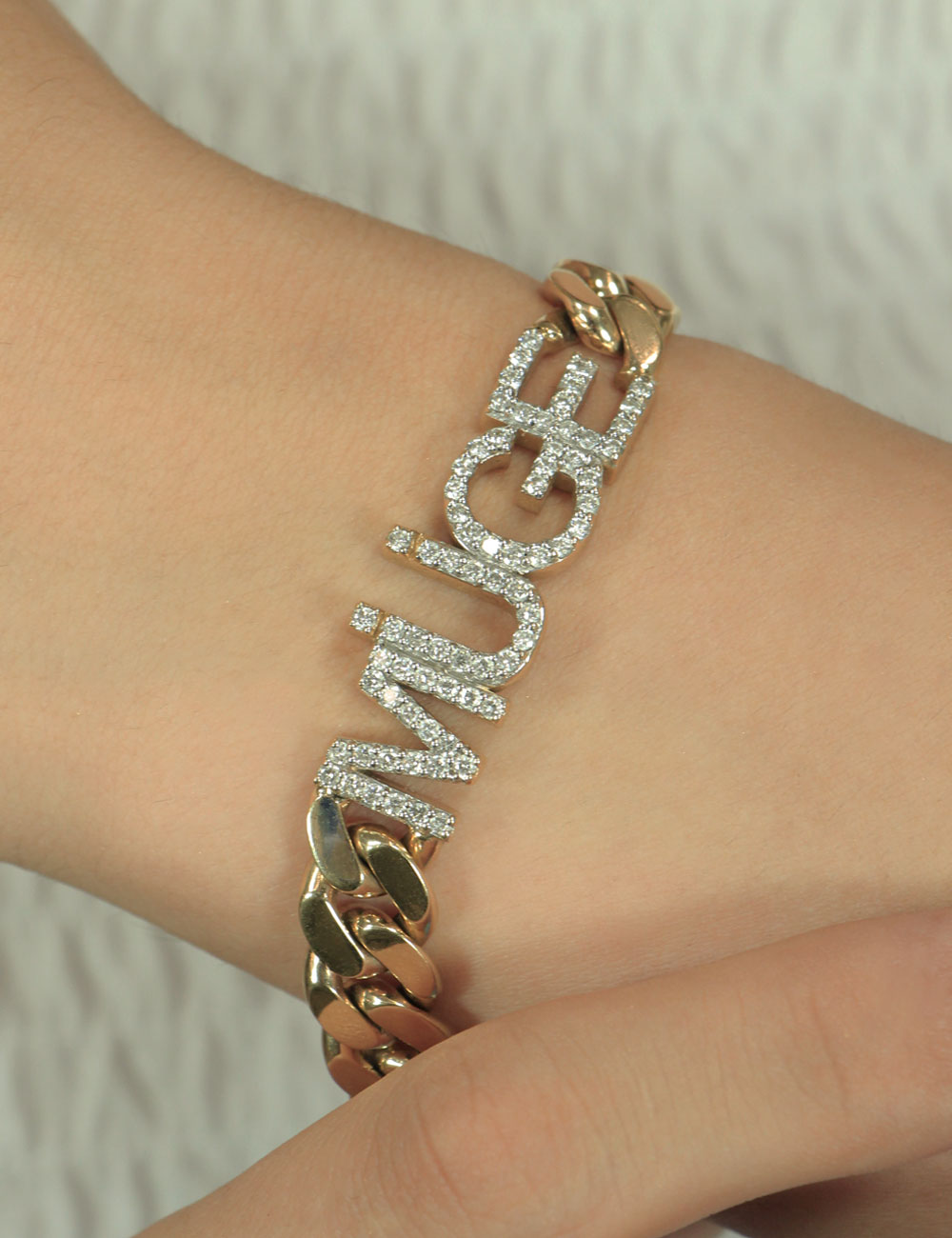14K Gold 1.50 Carats Diamond Personalized Name Bracelet