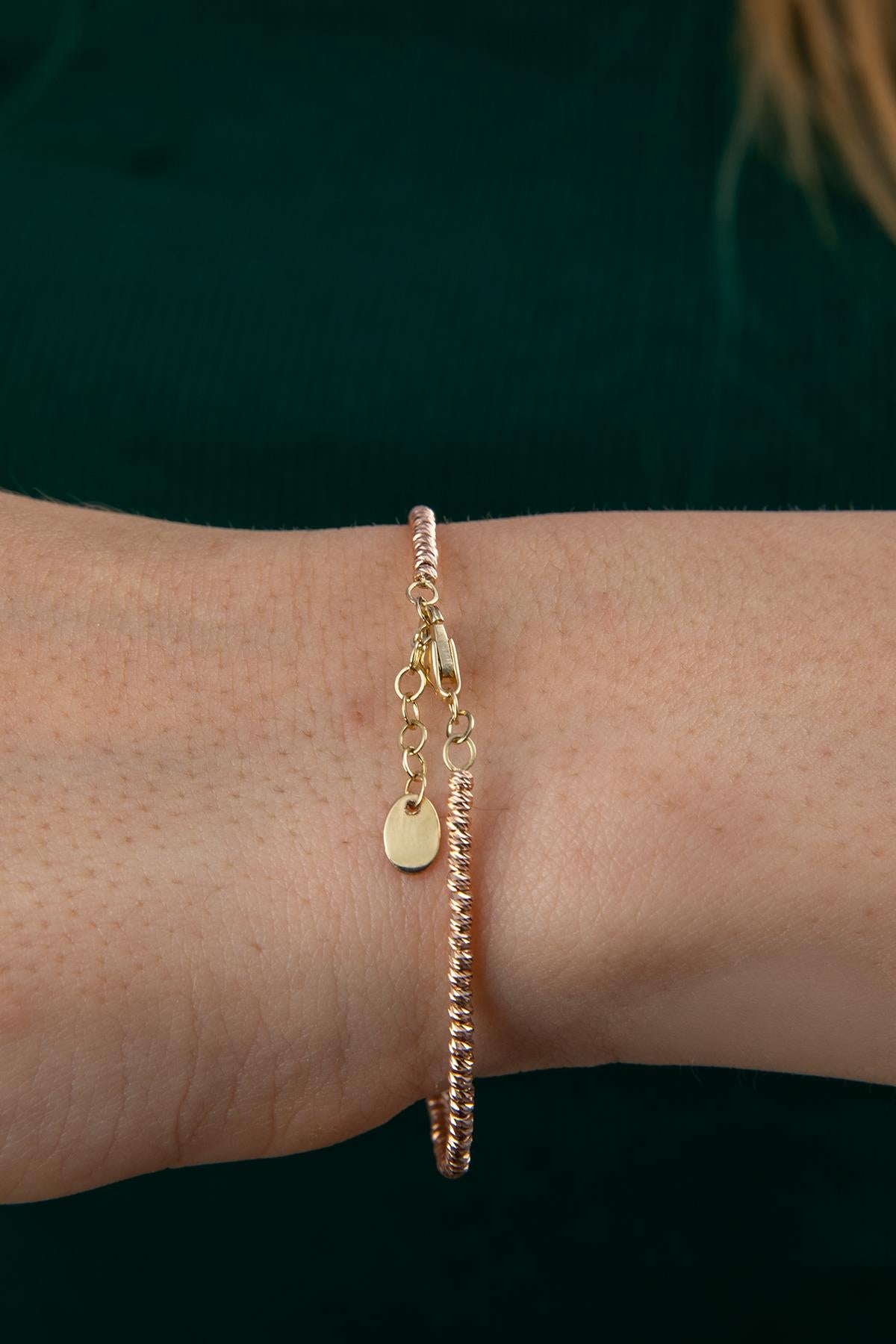 14K Gold 1 Row Dorica Cuff Bracelet