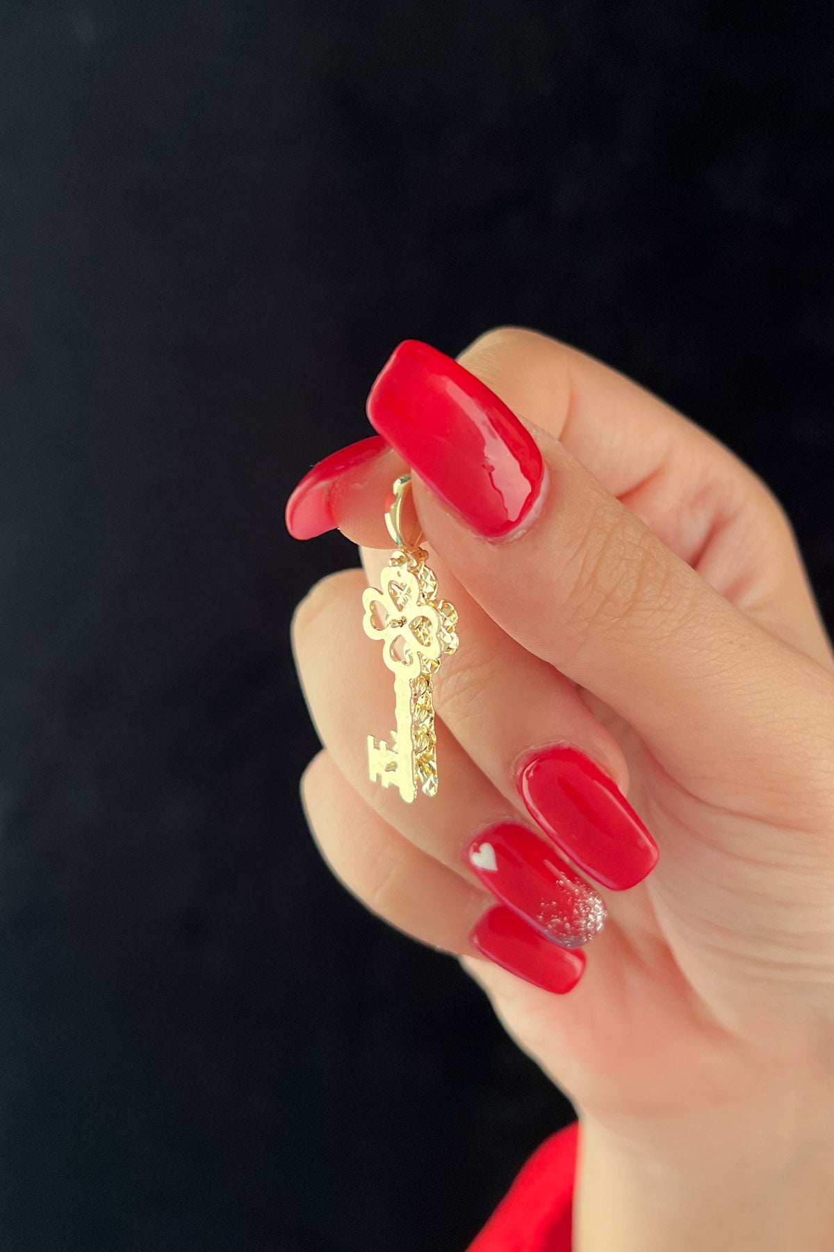 14K Gold 3D Key Charm