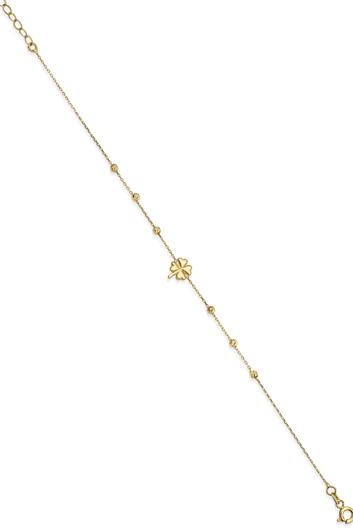 14K Gold 4 Leaf Clover Dorcia Ball Bracelet