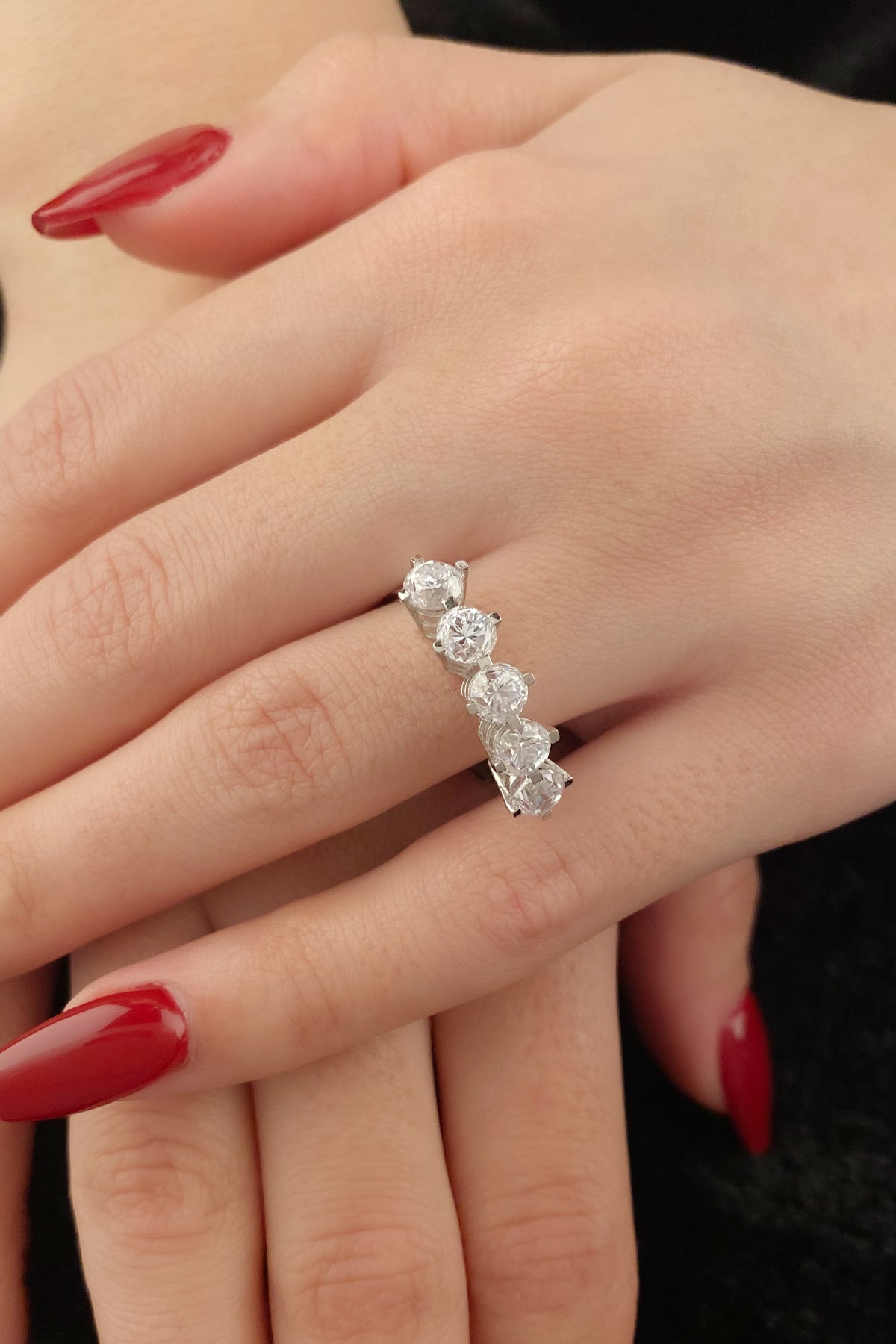 14K Gold 5 Stone Ring 3