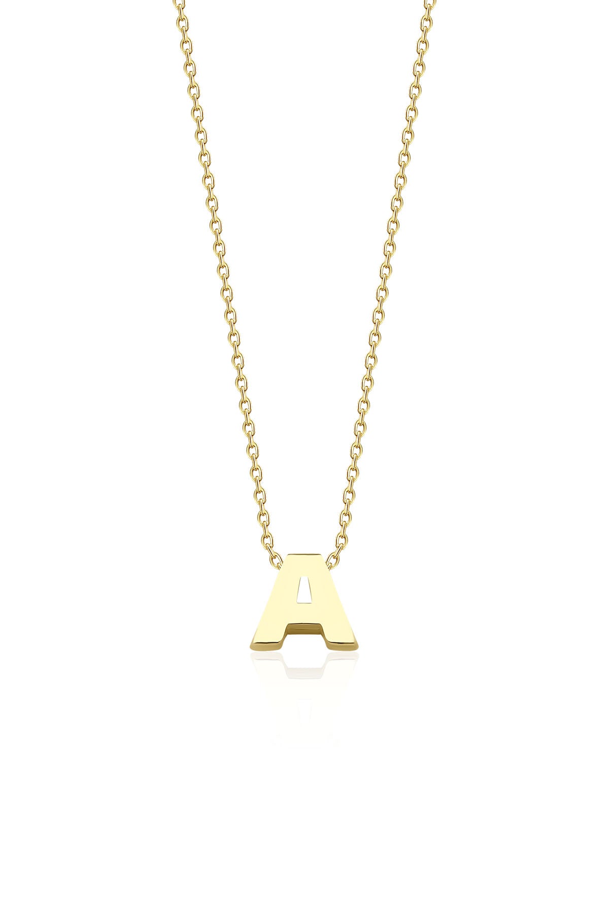 14K Gold A Initial Necklace