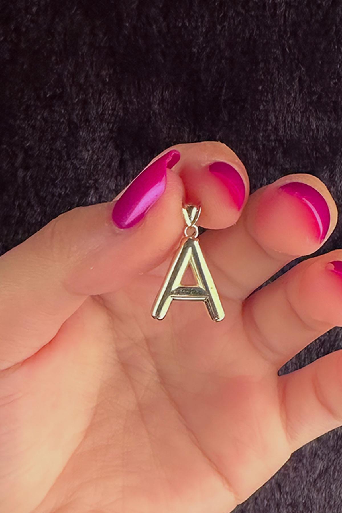 14K Gold A Letter Charm