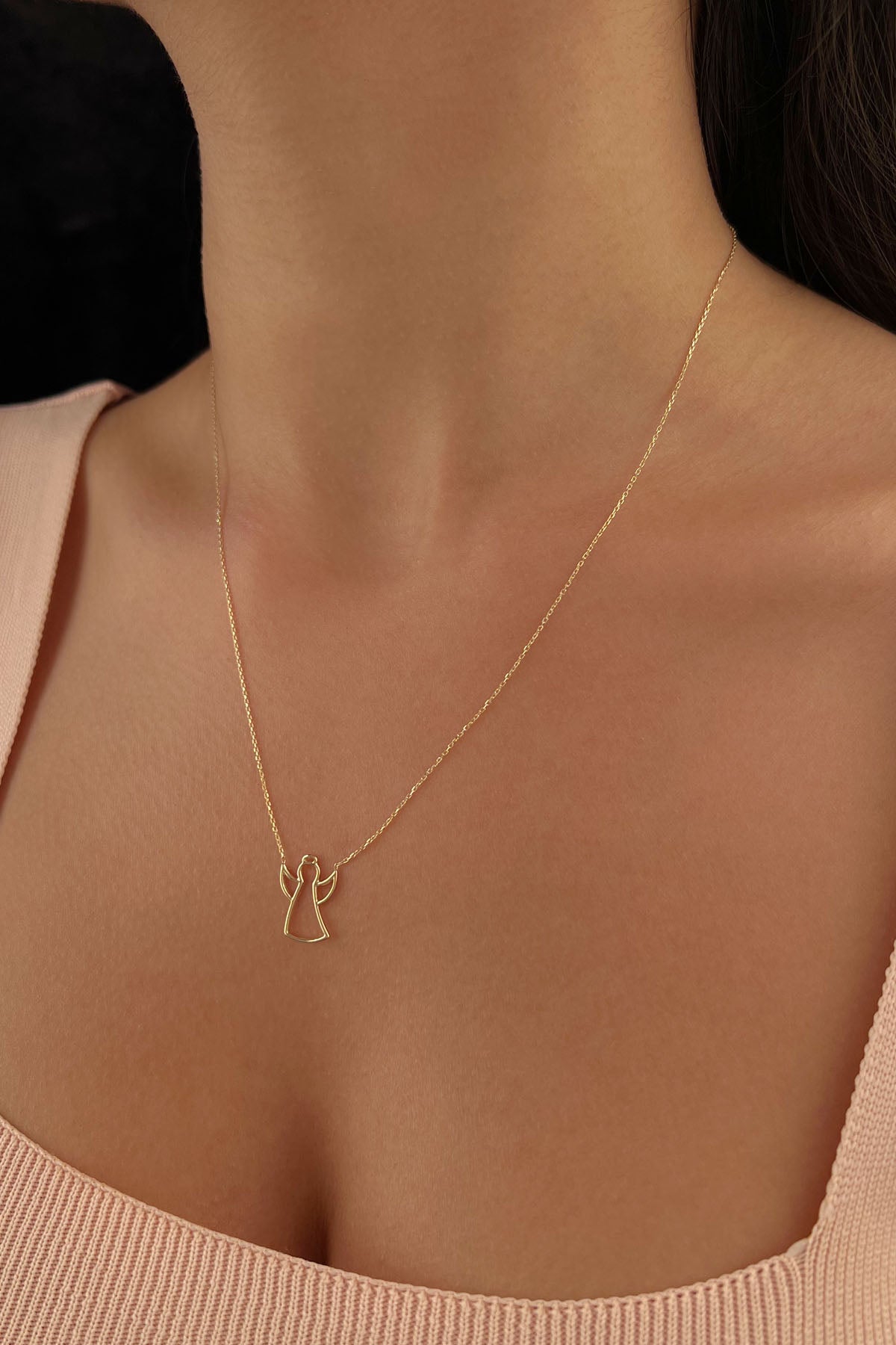 14K Gold Angel Necklace