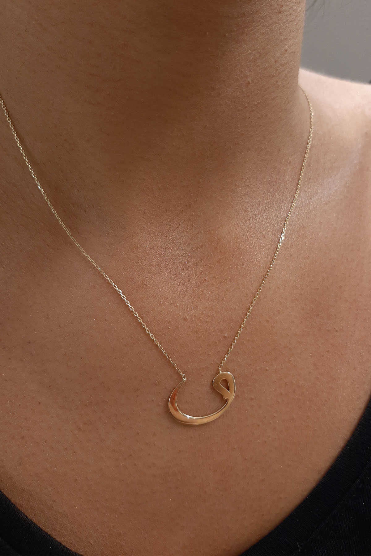 14K Gold Arabic Letter Necklace