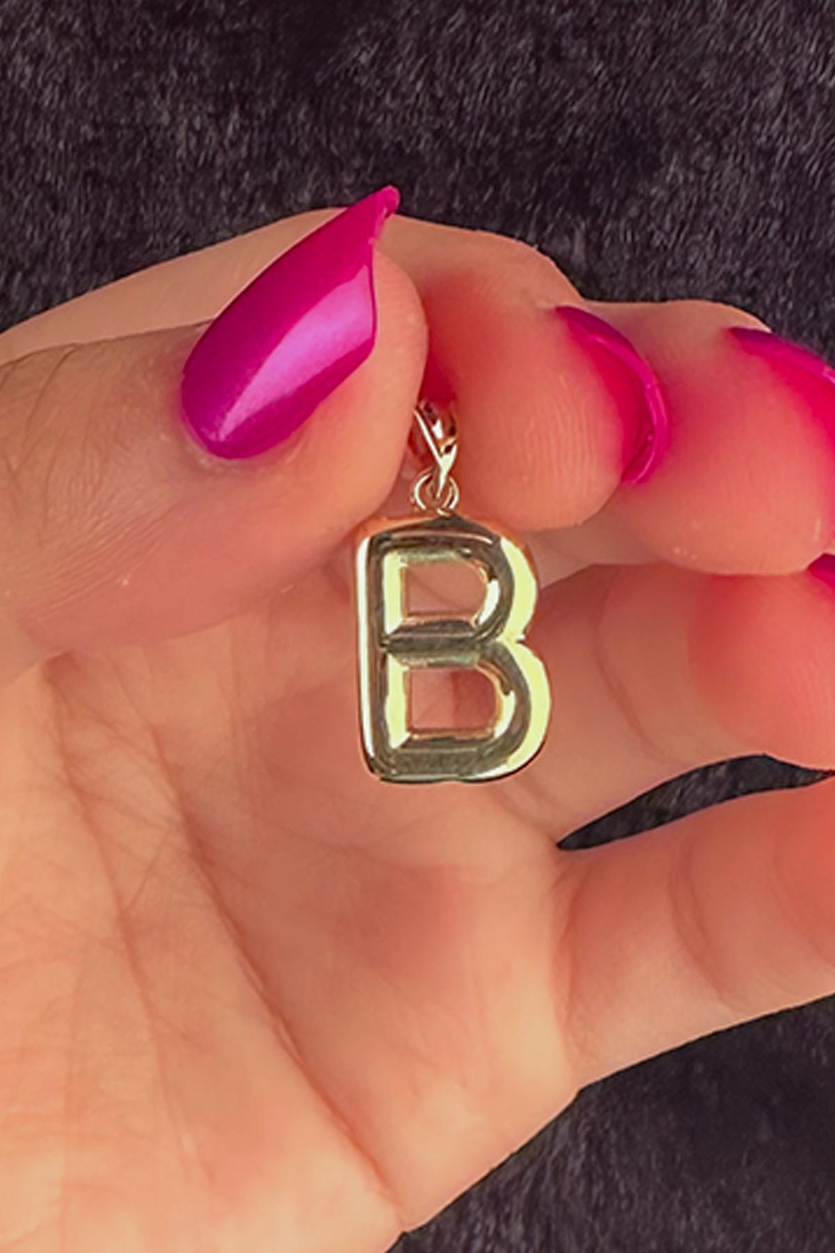 14K Gold B Letter Charm