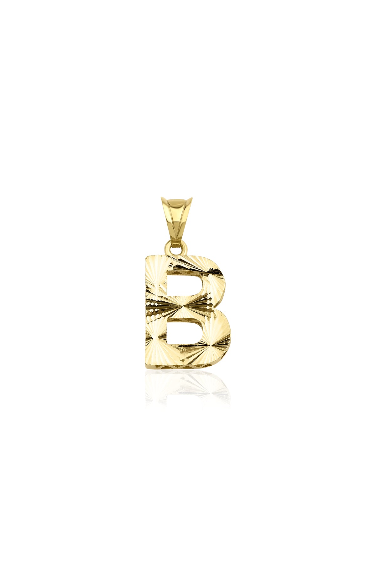 14K Gold B Letter Mini Shine Pendant