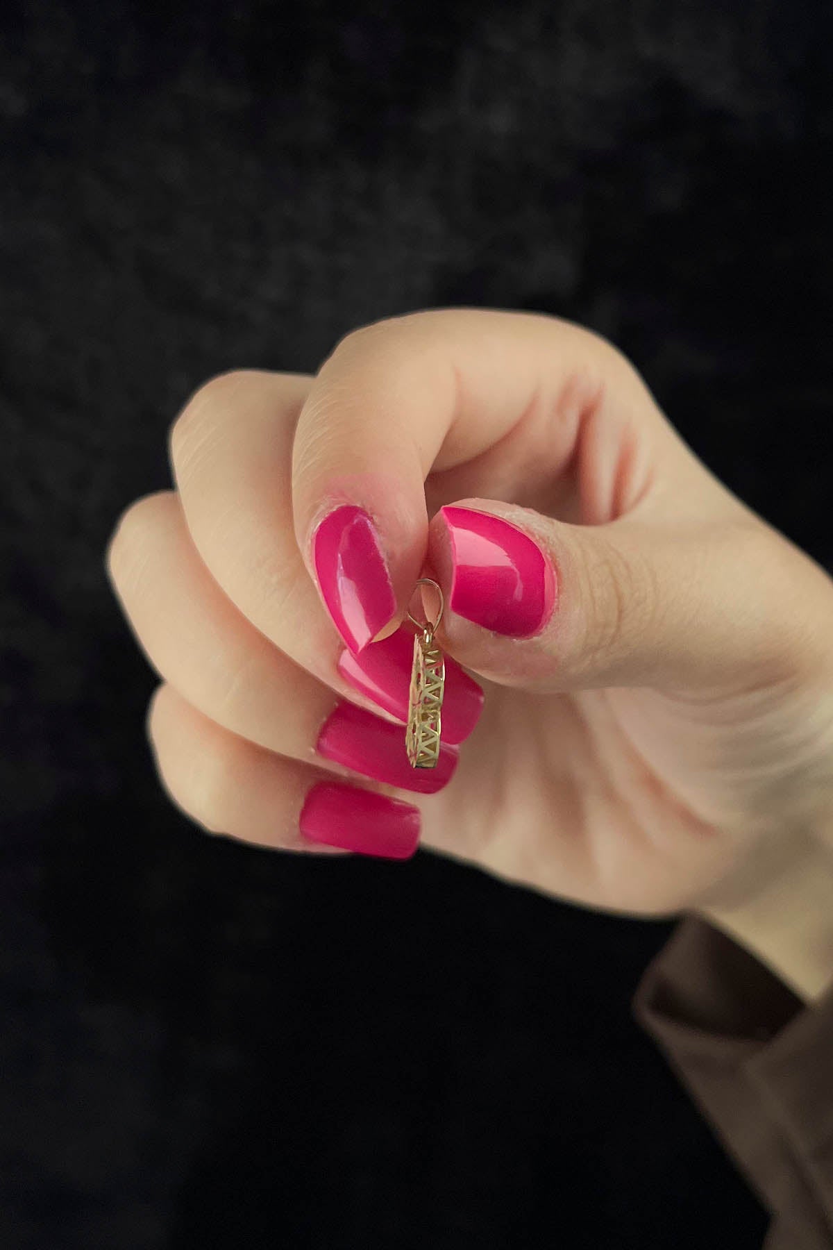 14K Solid Gold B Letter Mini Shine Pendant