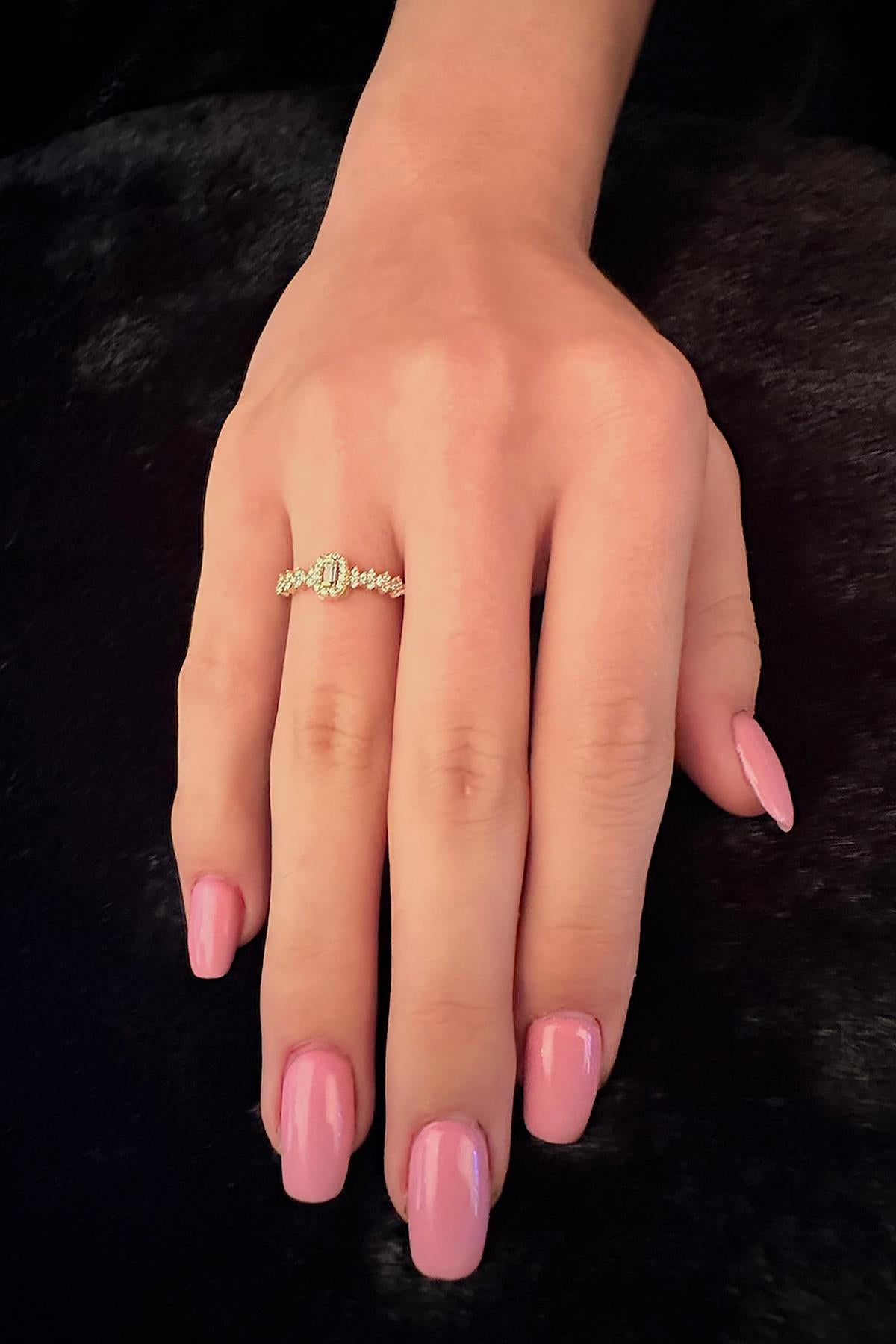 14K Gold Baguette Ring