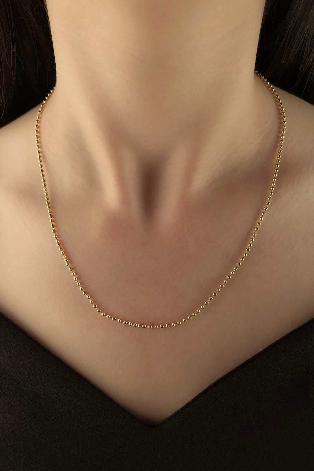 14K Gold Ball Bead Chain   0.078 inch