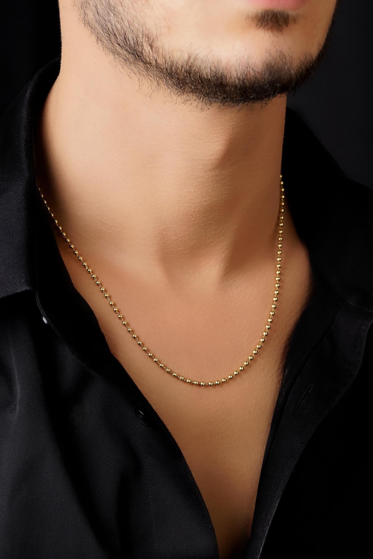 14K Gold Ball Bead Chain   0.098 inch